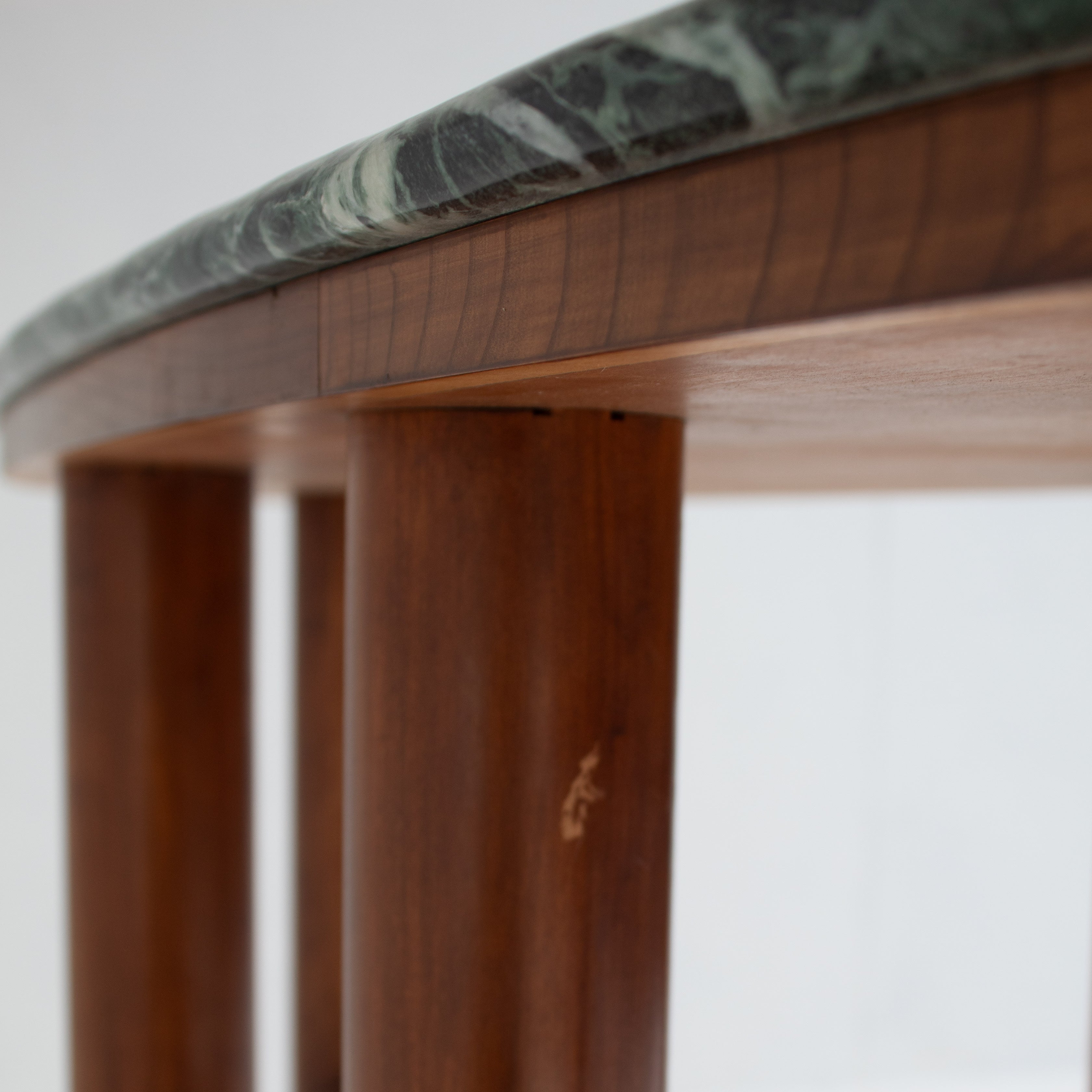 Mid Century Italian Side Table/Console with Green Marble Top — view 9