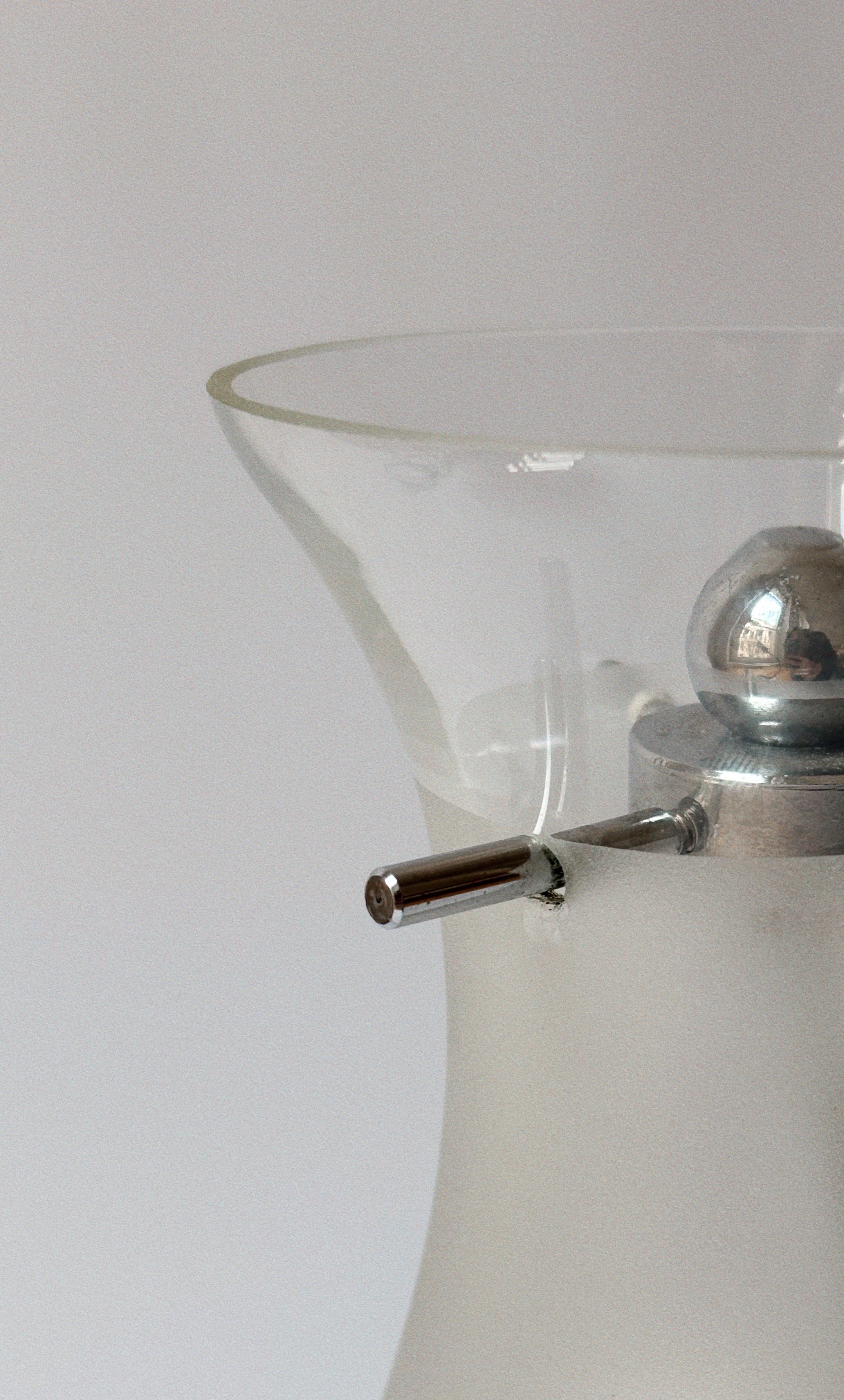 Chrome and Glass Lamp, Italy c. 1970’s — lifestyle setting