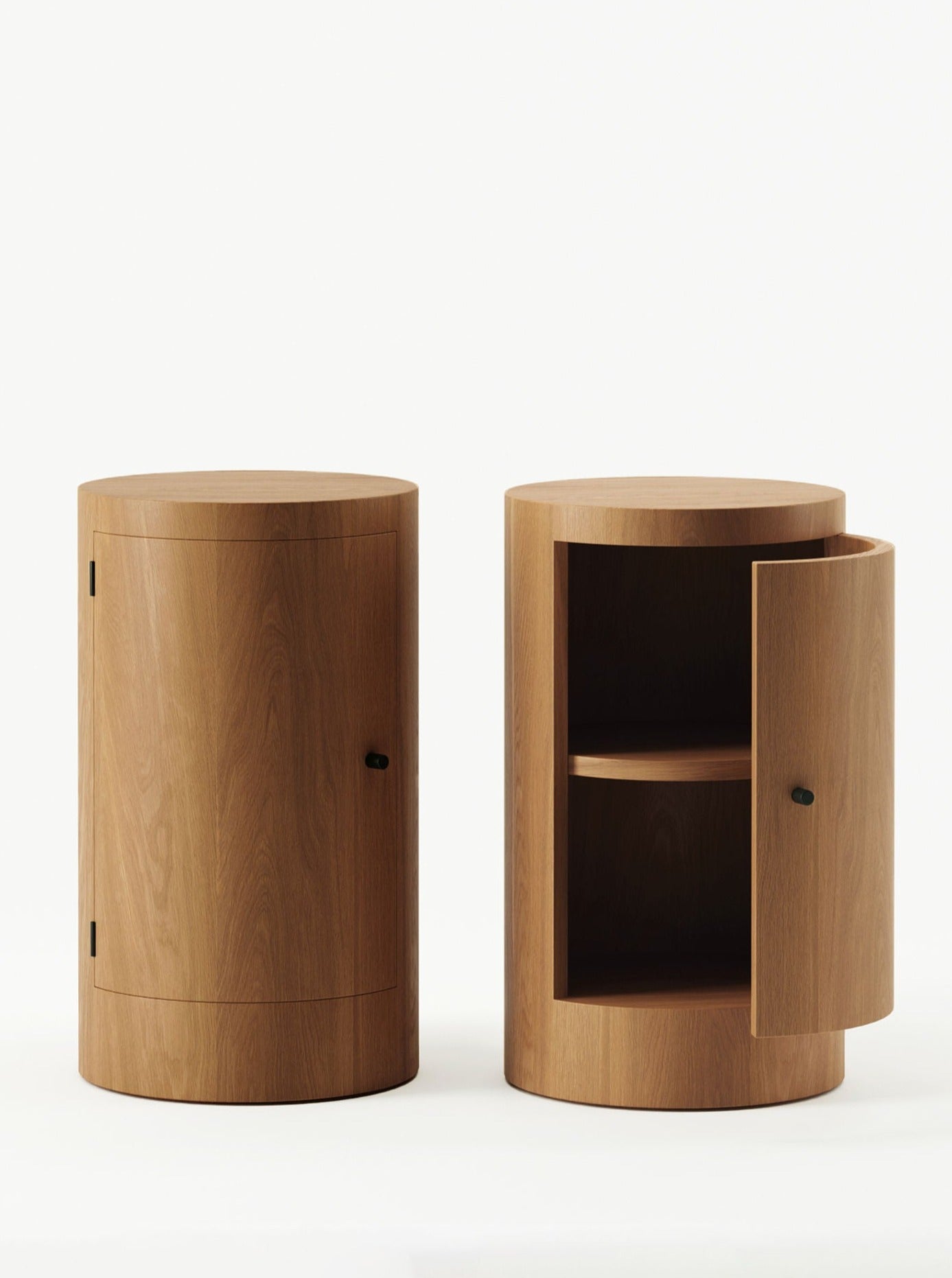 Pair of Constant Nightstand in Oiled Iroko — close-up of wood grain texture