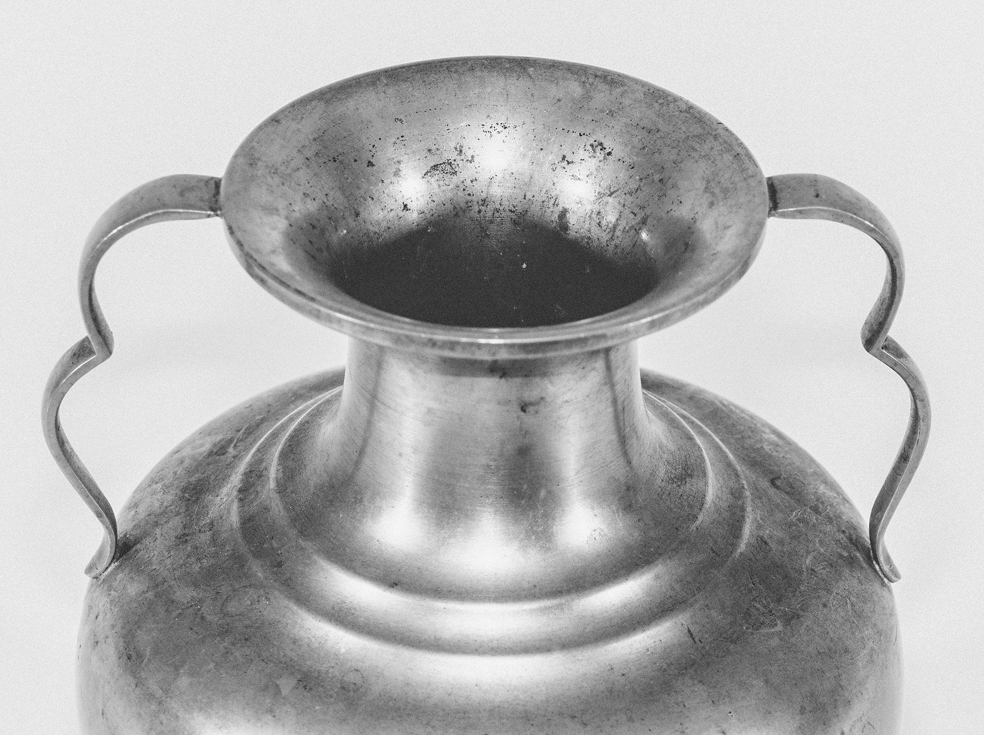 Sylvia Stave for C.G. Hallberg, Metal Amphora Vase, Art Deco, Sweden, 1936 — close-up