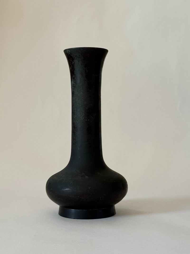 Antique Bronze Vase, Japan, Edo Period by Galerie Storm | The Oblist — handcrafted dark bronze finish
