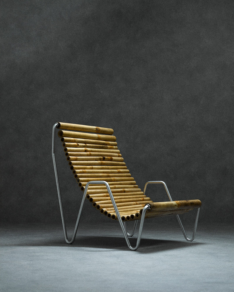 Bamboo lounge chair by Monica Monaco | The Oblist — handcrafted design, natural finish