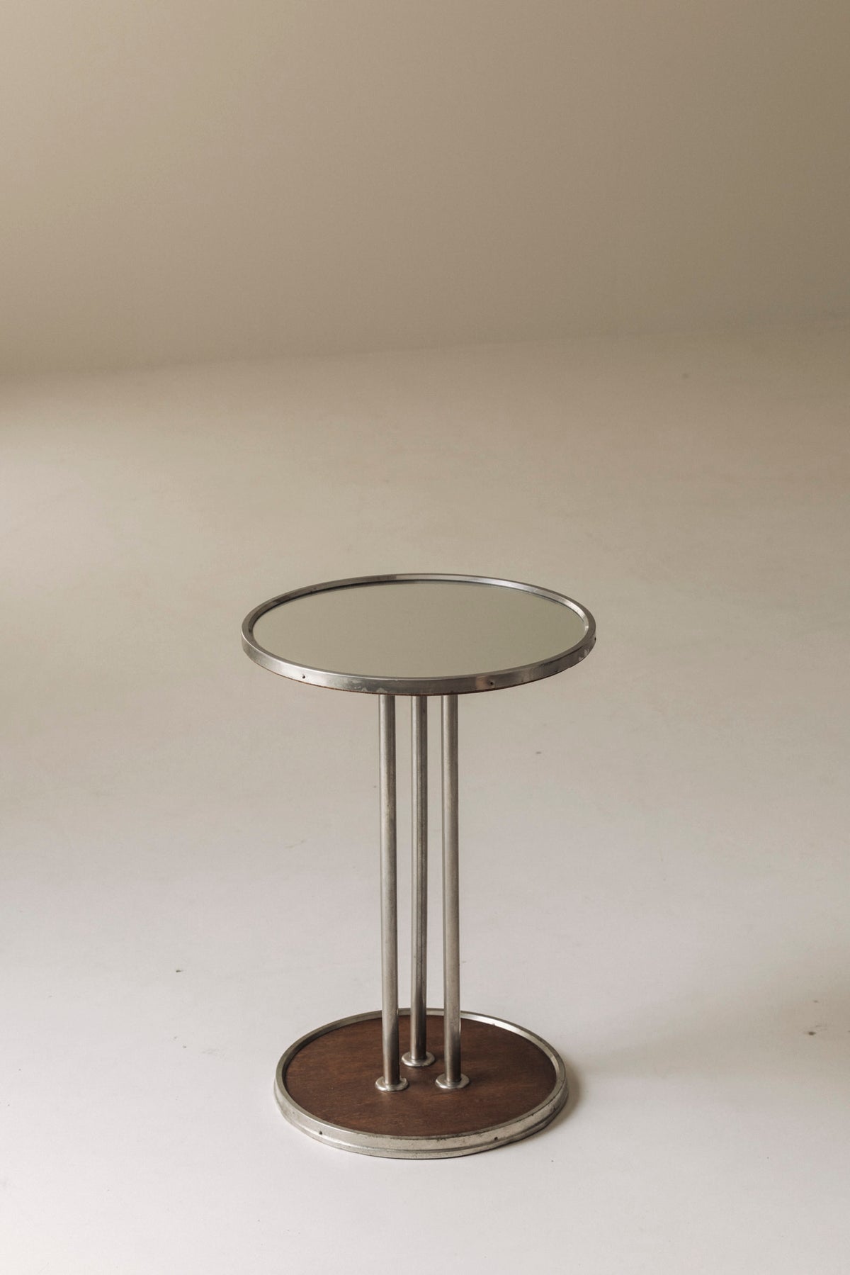 French Art Deco Mirrored Side Table, 1930s — side angle