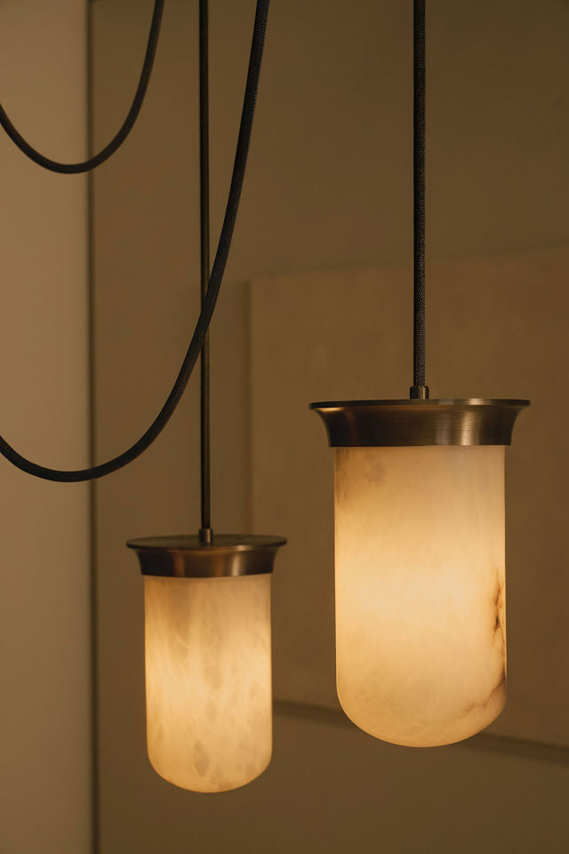 Alabaster Lanterns - YUKIMI Twin Pendants — lifestyle setting