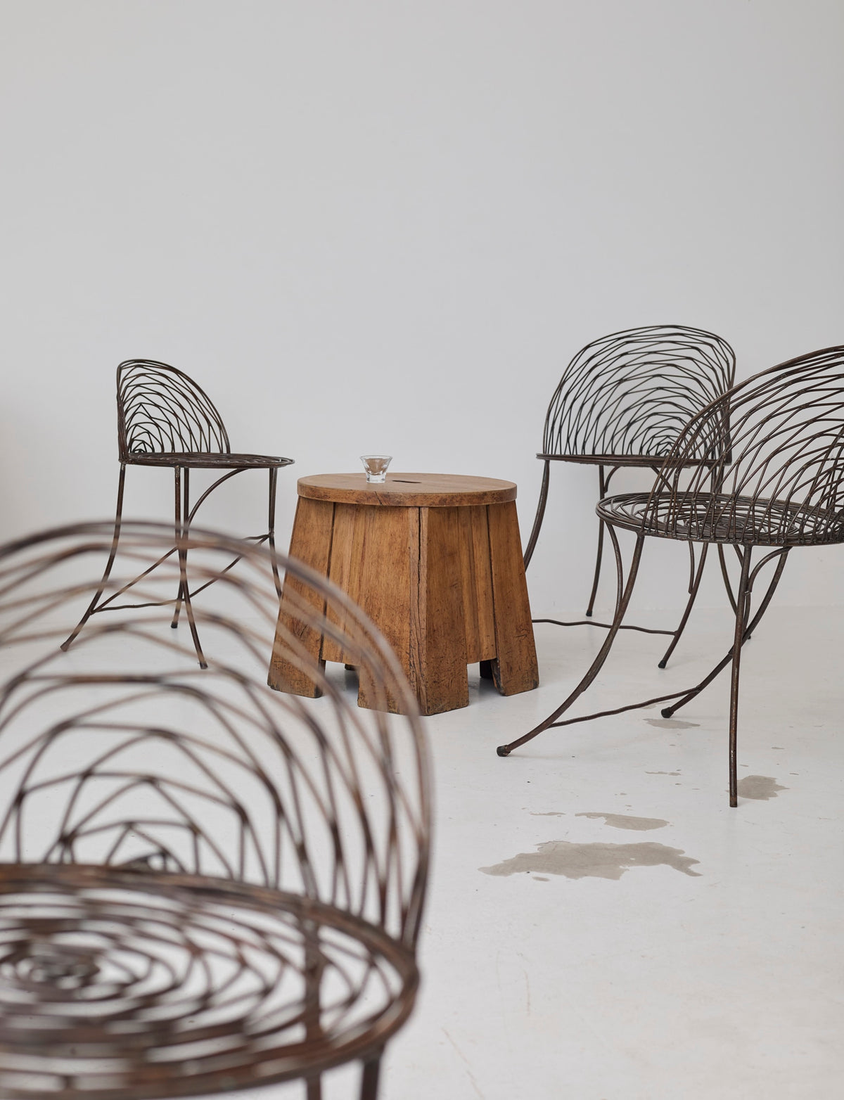 French 20th Century wrought iron armchair — detail view