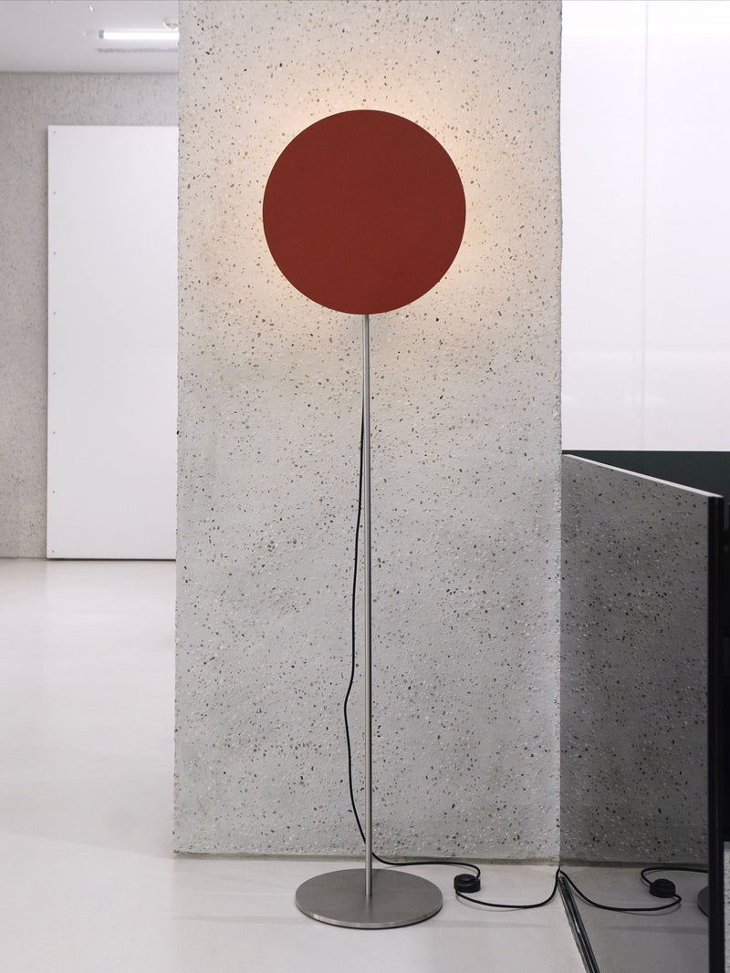 Calypso Light Floor Lamp by Frederik Fialin | The Oblist — red shade, modern design