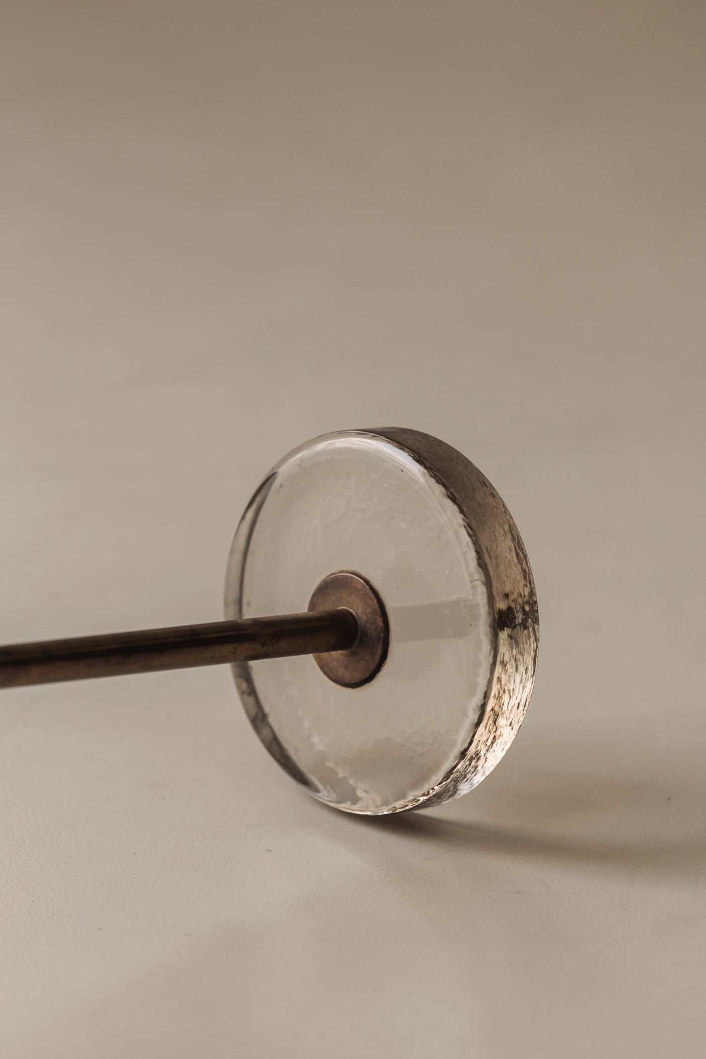 Exceptional Danish Side Table in Oak, Brass and Glass, Denmark 1960s — view 9