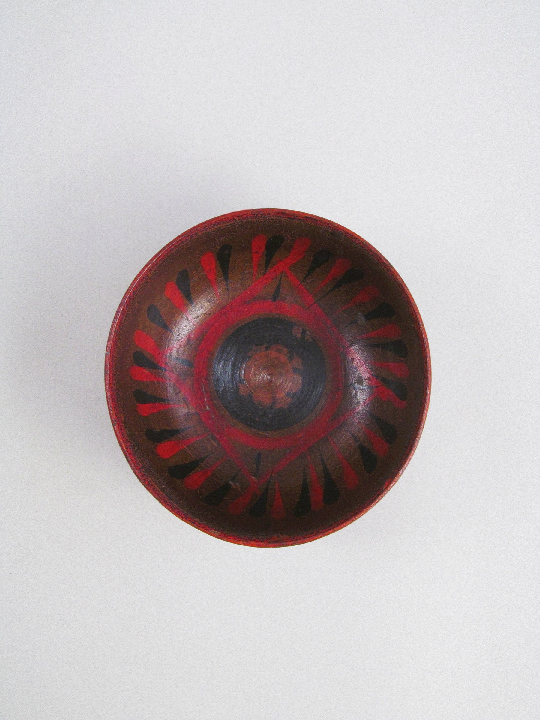 Norwegian Folk Art Bowl, early-mid 20th century by Myakin | The Oblist — handcrafted red wood with painted design