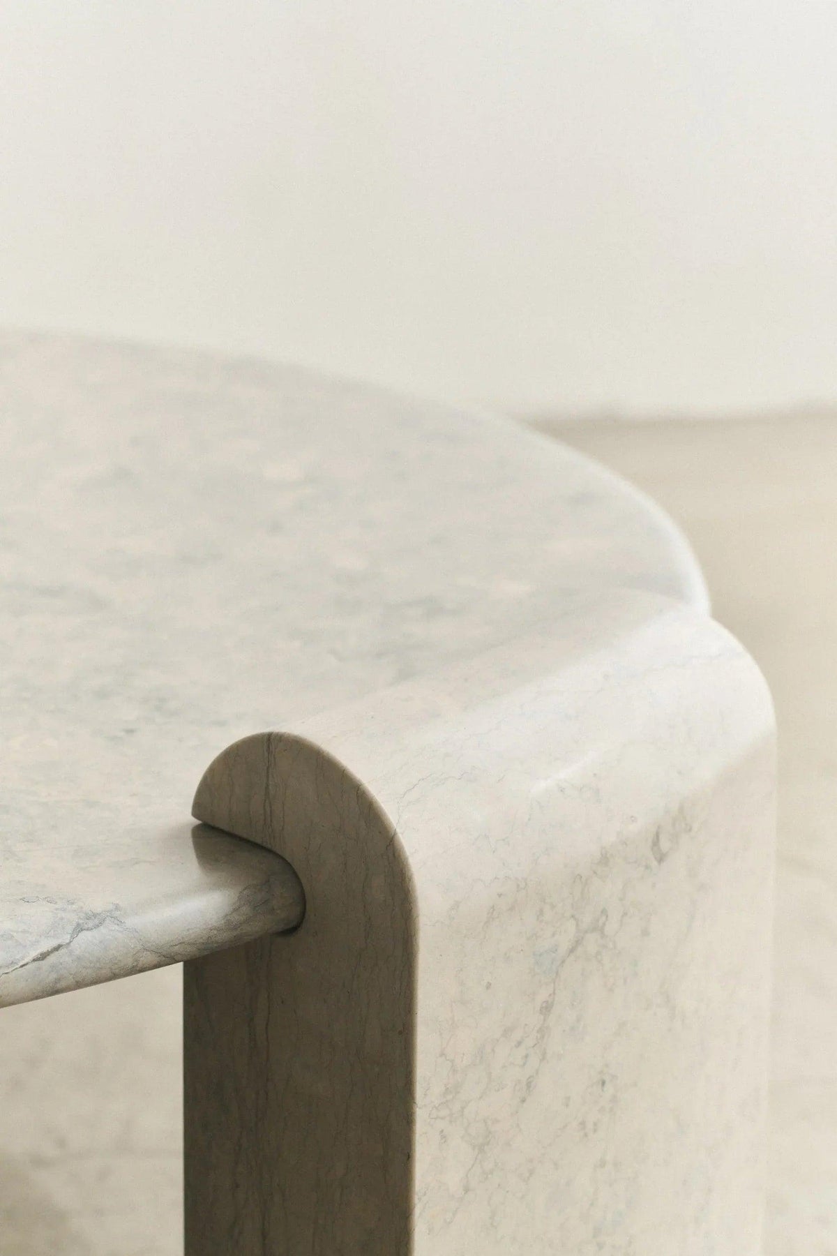 STONE COLUMN LOUNGE TABLE - ATAIJA AZUL LIMESTONE — side angle