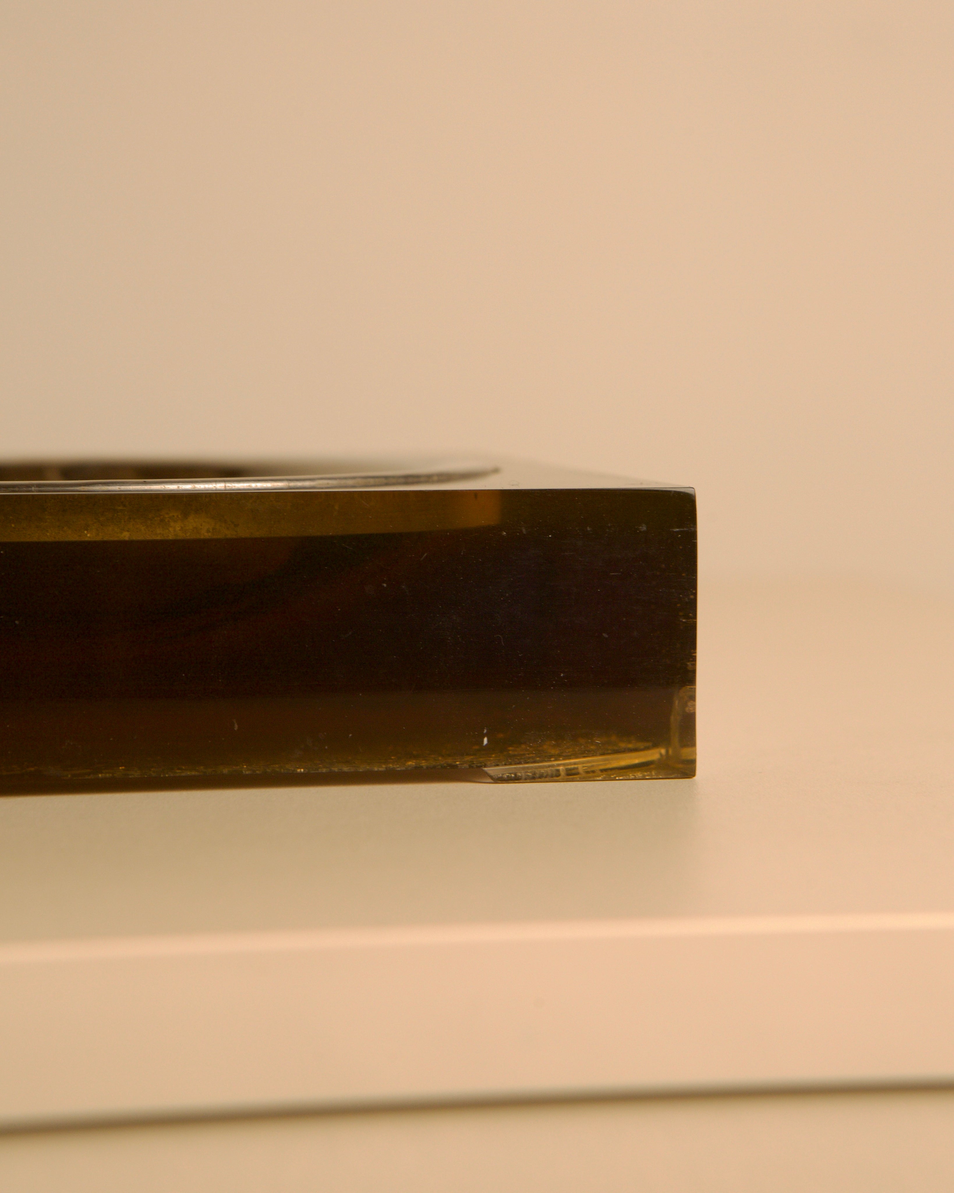 talian Square Metal and Resin Catchall Dish, 1960s — close-up