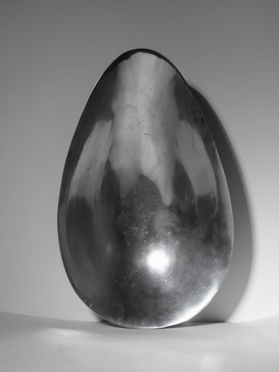 Contemporary Textured Aluminum Bowl On Legs — detail view