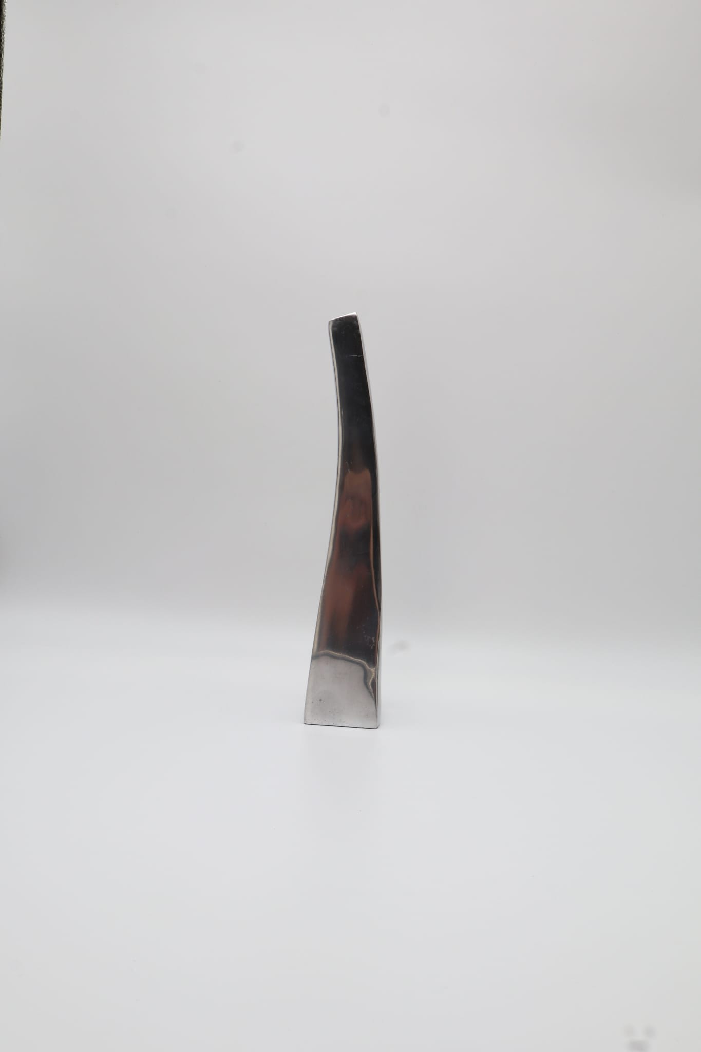 Sculptural Brutalist Pewter Bud Vase – Sweden, 1960s-1970s — side angle
