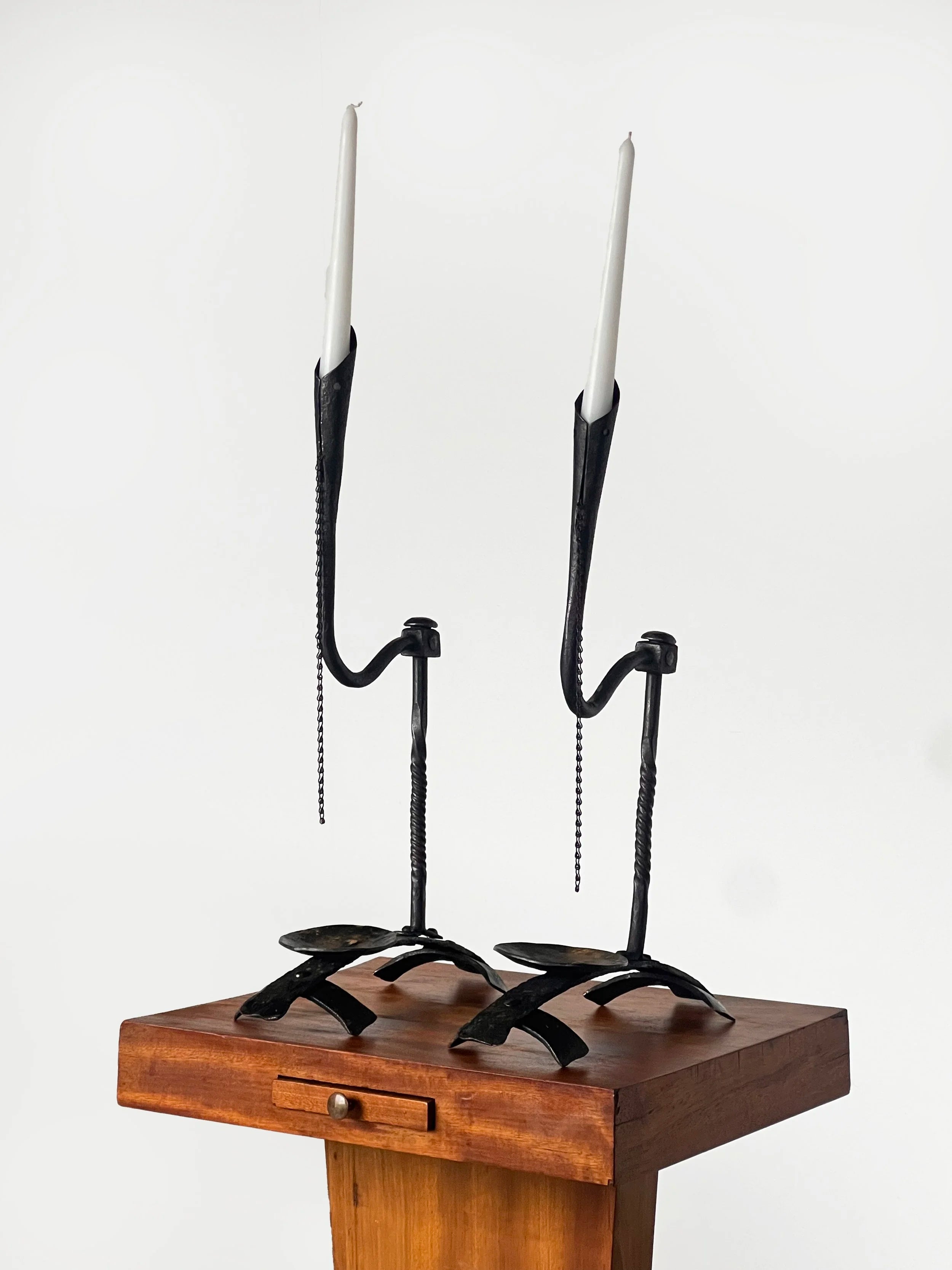 Brutalist candle stick holders — side angle