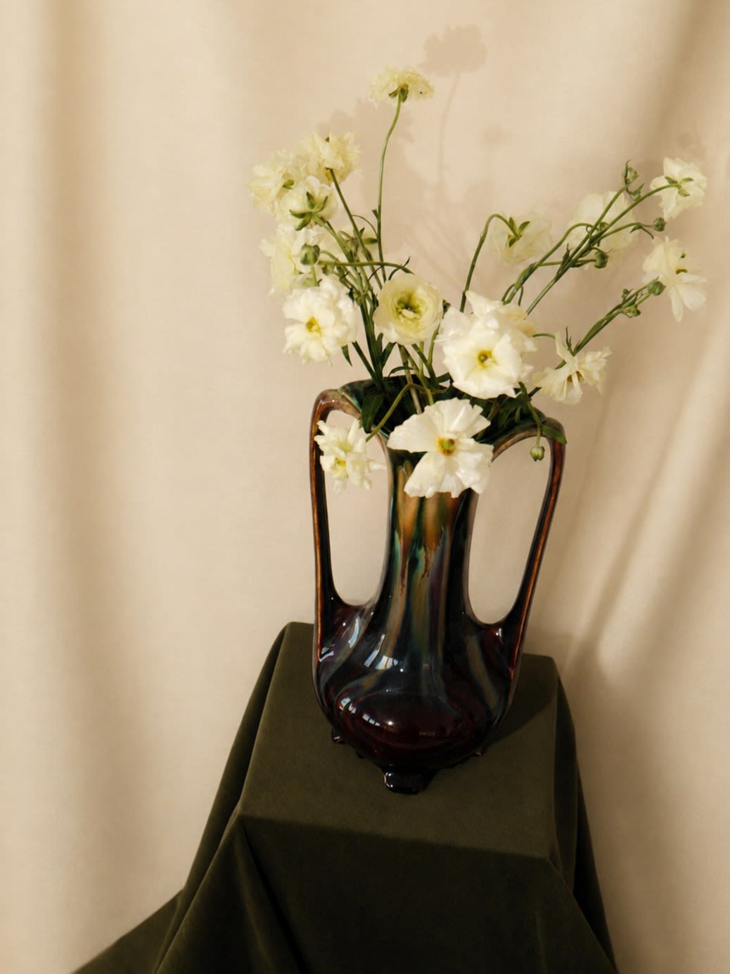 Iridescent glazed Vase in Ceramic — lifestyle setting
