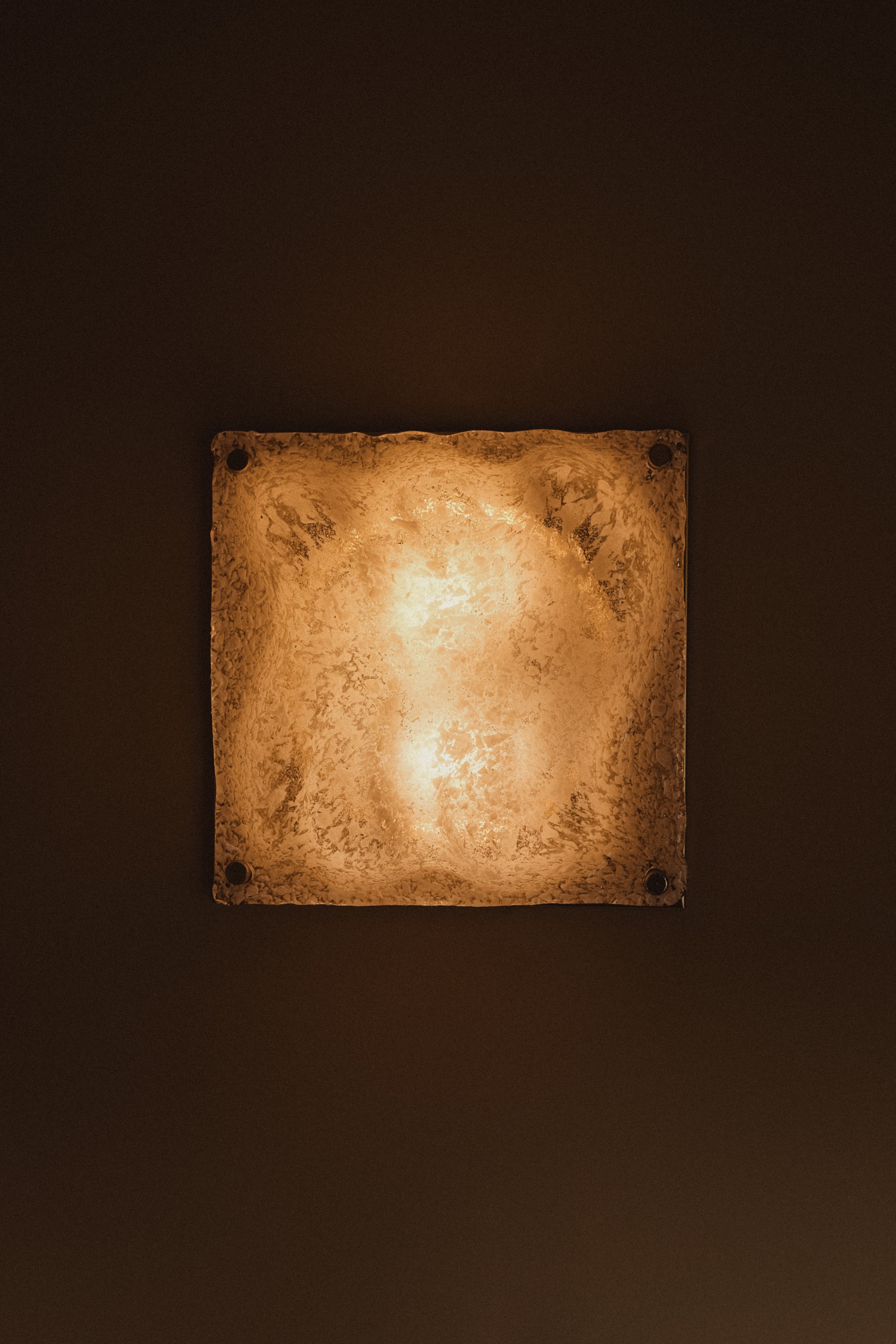 Extra Large Toni Zuccheri Murano Ice Glass Wall Lamp — detail view