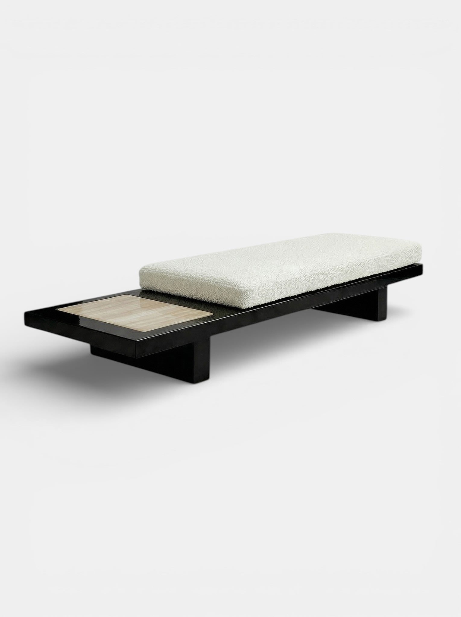 Sybille Black And Ivory Onyx Bench — detail view