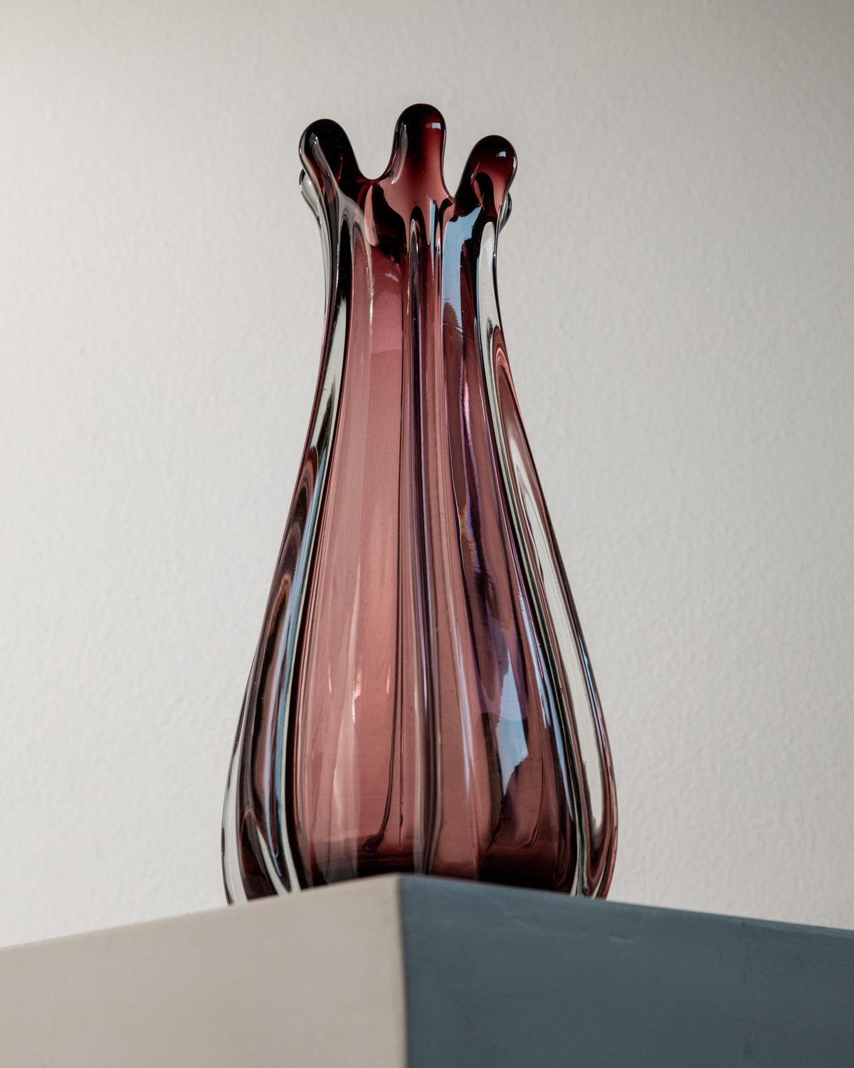 Vintage 1960s Large Murano Glass Vase by Bottega Jacobs