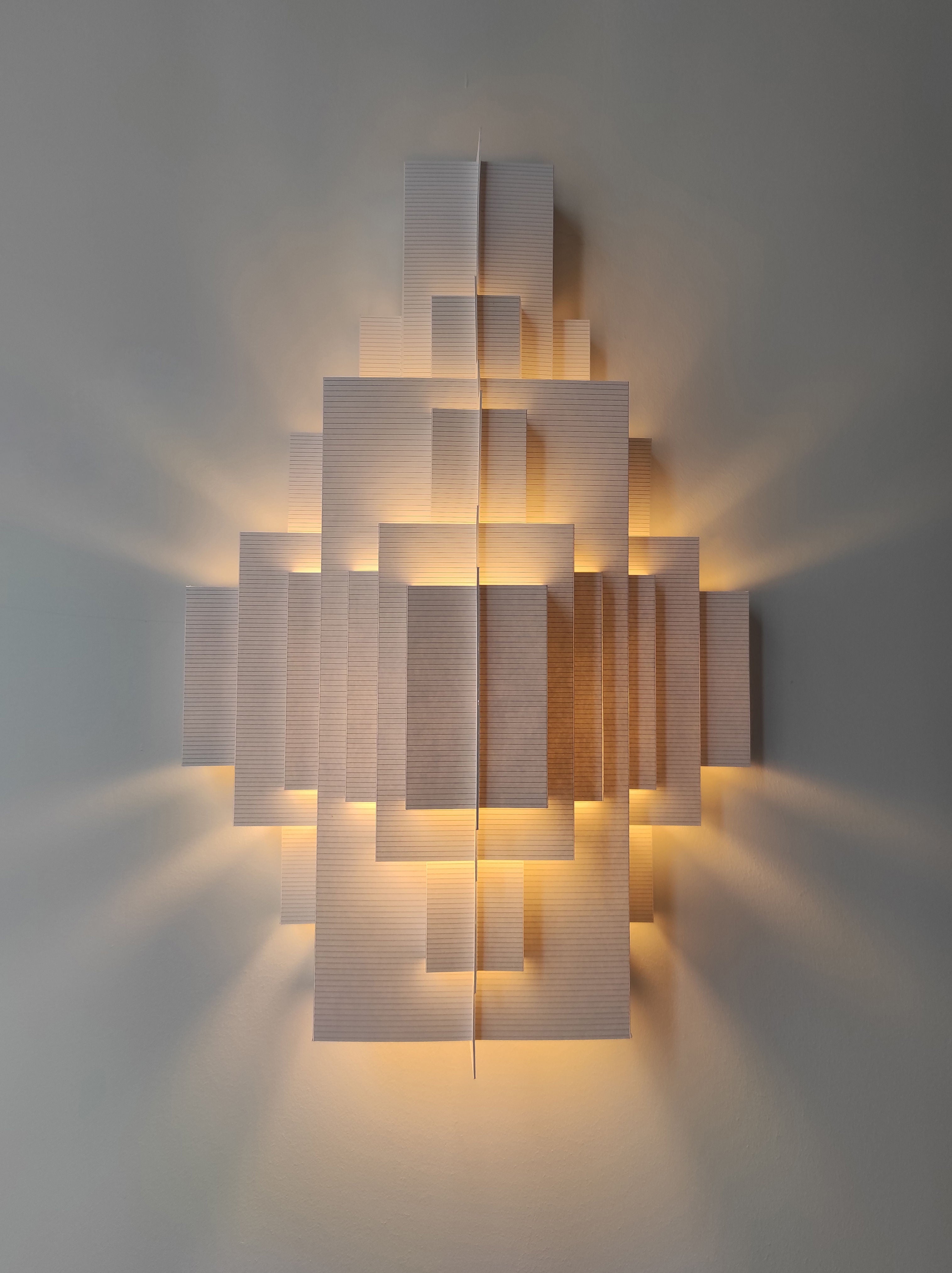 Cloud City Wall Lampshade — close-up of textured white panels