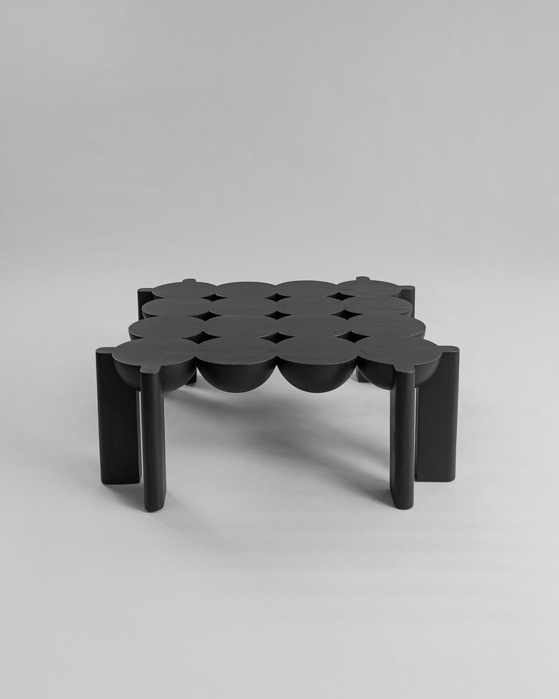 Solid Oak Coffee Table - BLEO Series by Daniel Couttolenc, Black Finish by Daniel Couttolenc | The Oblist