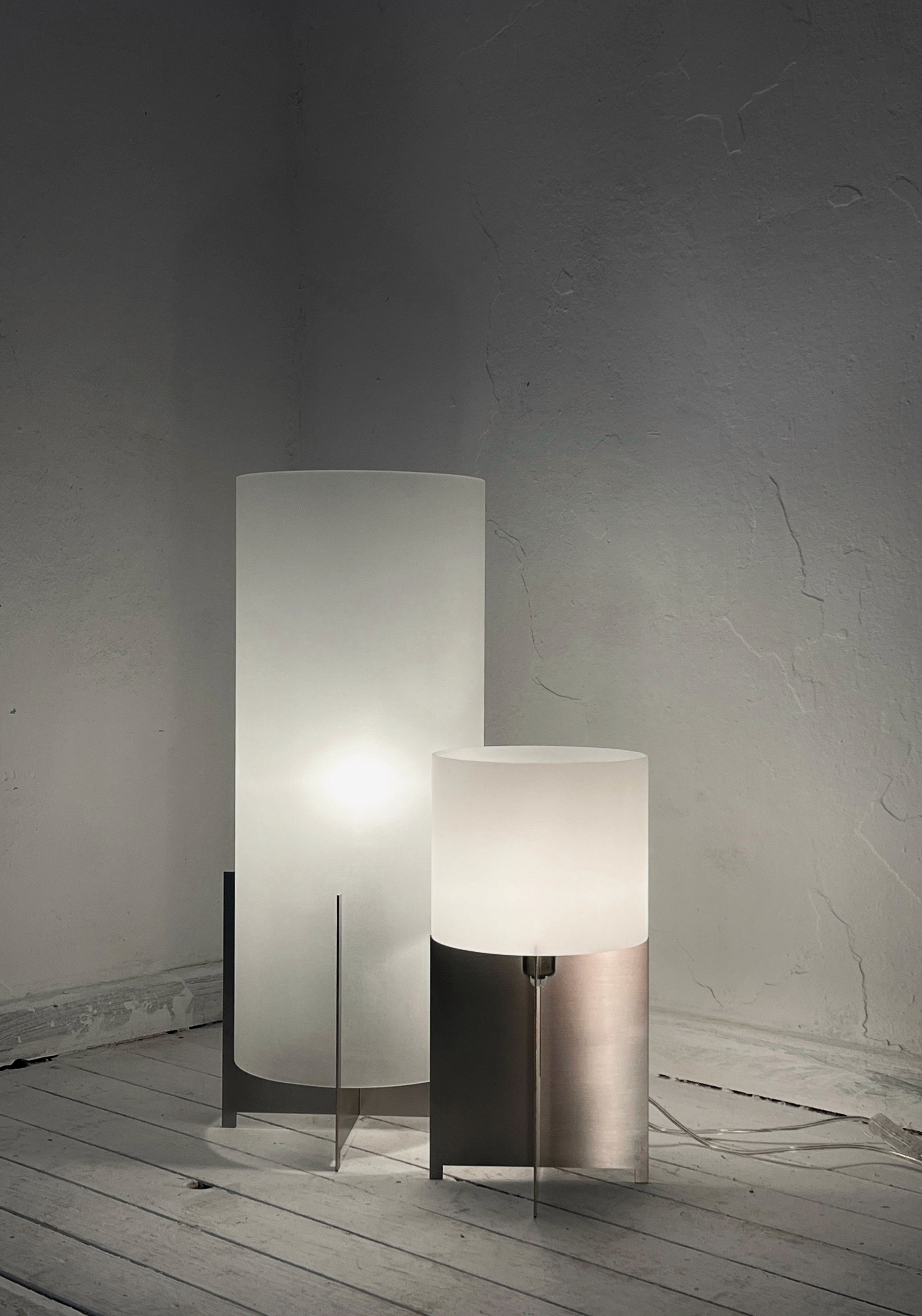 Lumix Floor Lamp Stainless Steel — lifestyle setting