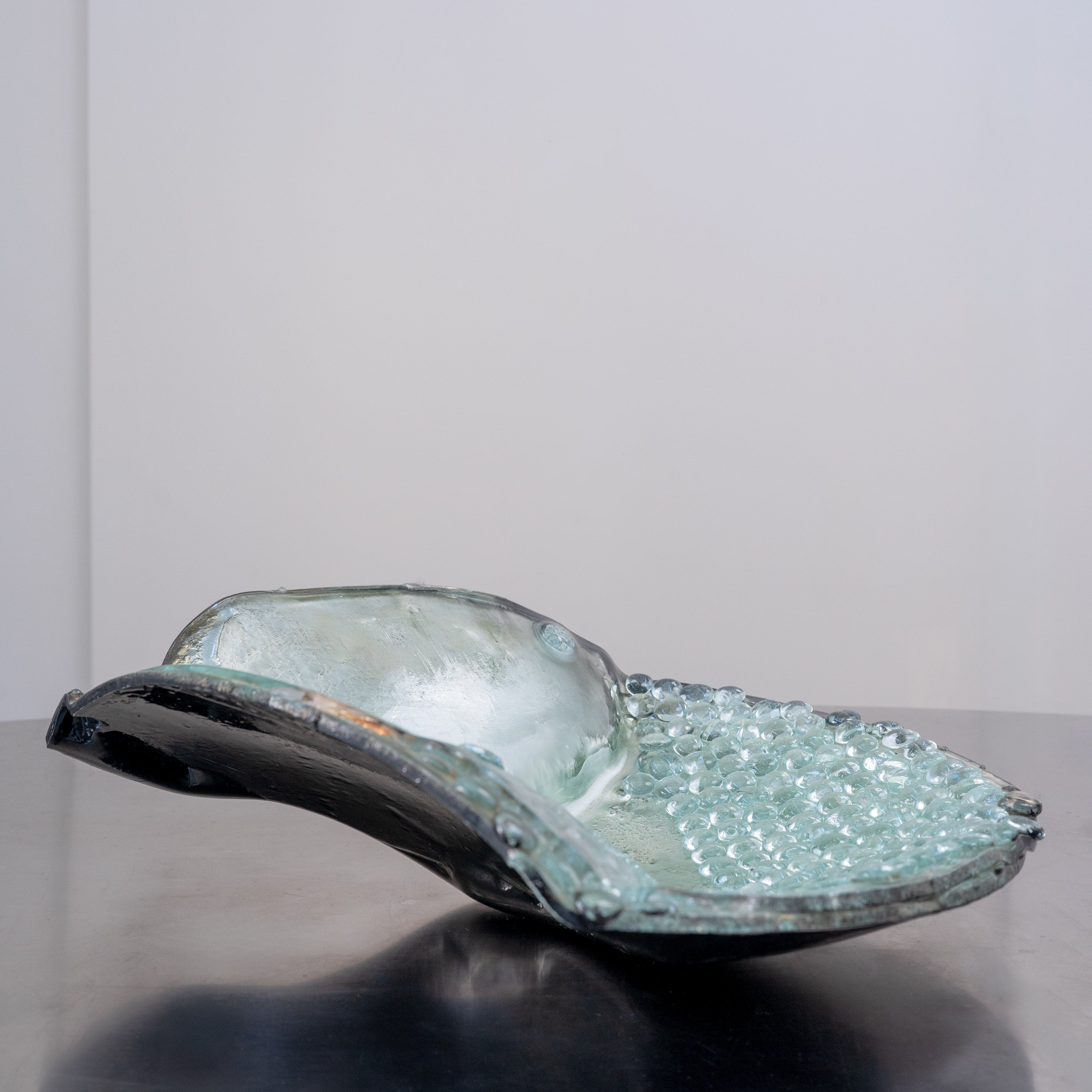 'Lunar Highlands', Sculptural Glass Centrepiece Bowl by Christopher Matthews, 2025 — side angle