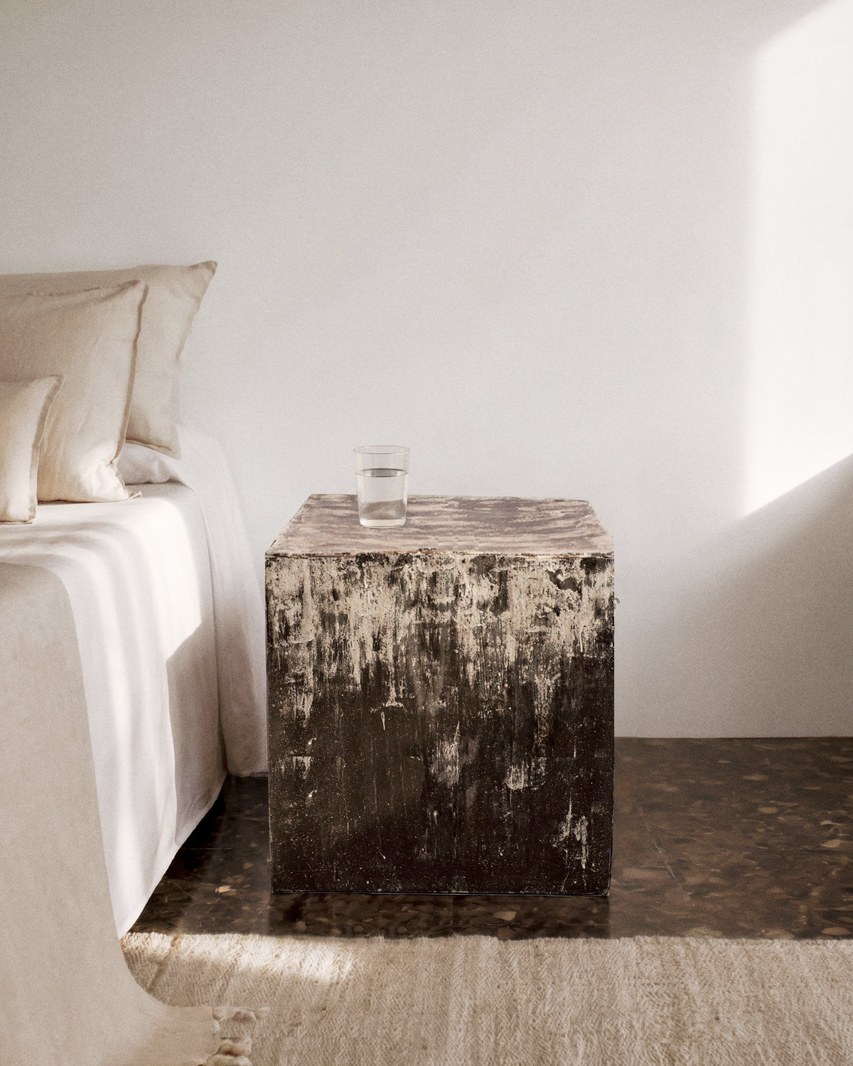 brown Ceramic Cube Side Table by Project 213A | The Oblist