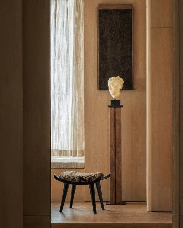 Pantera Chair Stool in Wood and Fabric