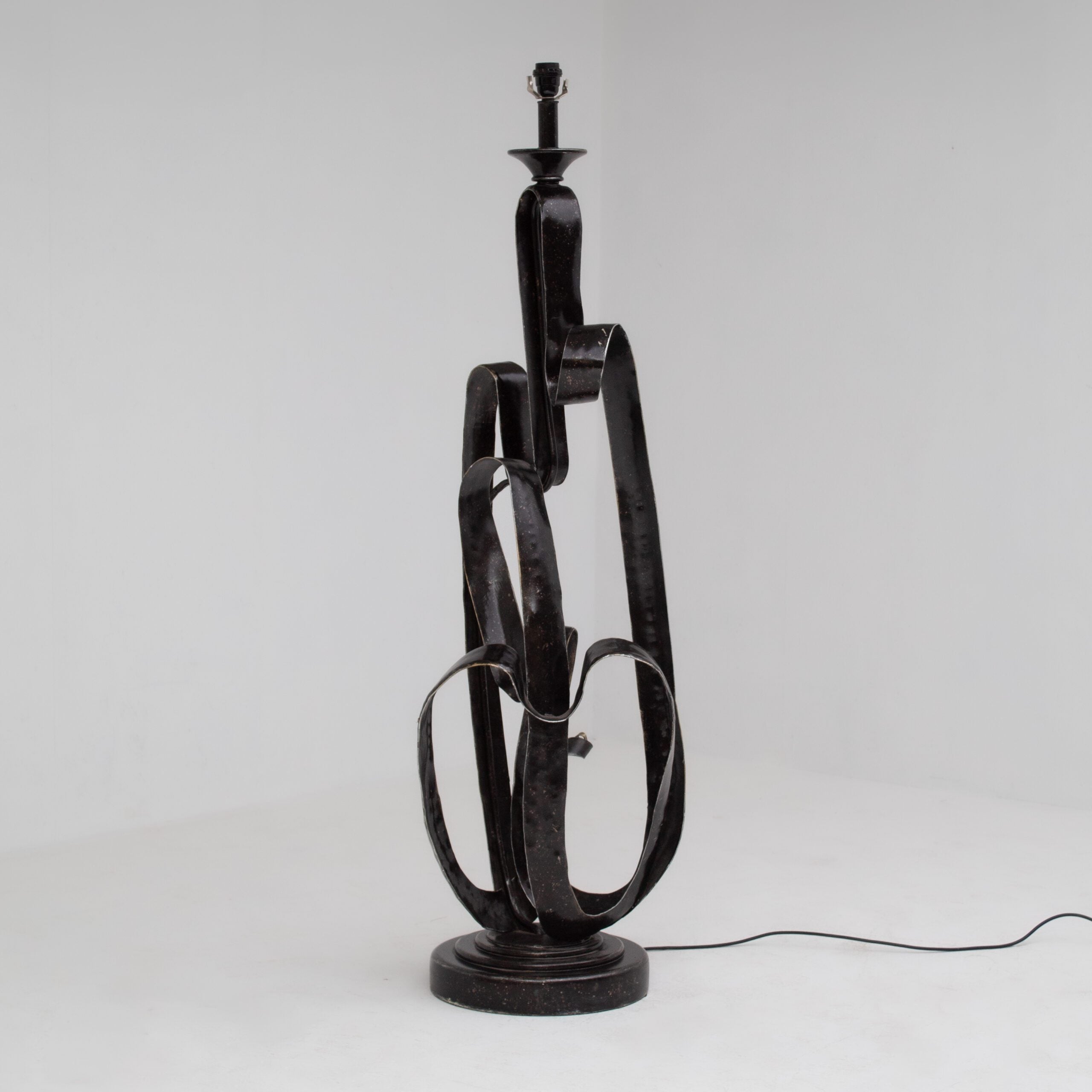 Sculptural Wrought Iron Standing Lamp — side angle