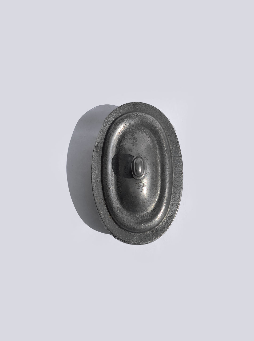 Pewter Oval Box — side angle