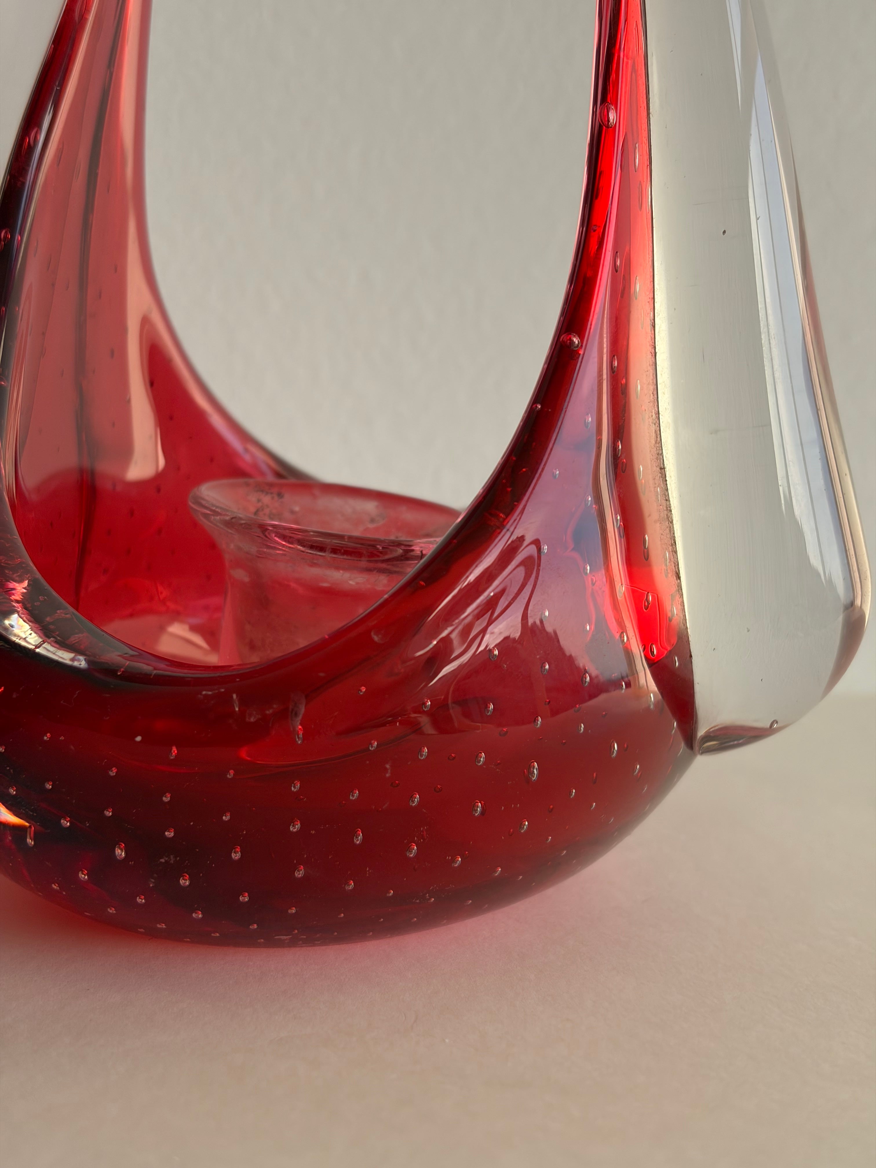 Bullicante Murano Glass Candleholders, attributed to Archimede Seguso, 1970s, Italy — detail view