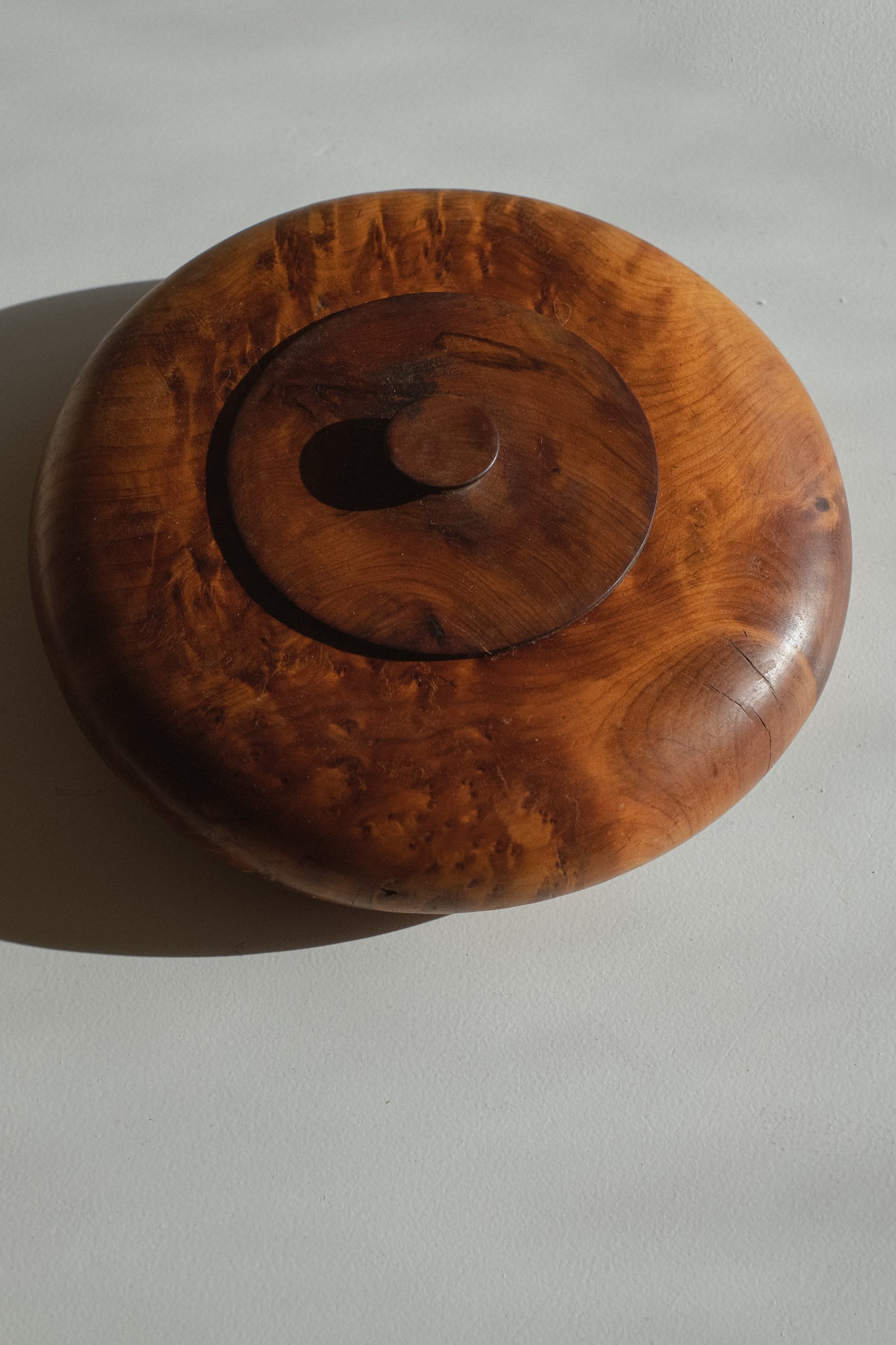 Handcrafted Burl Wood Box — detail view