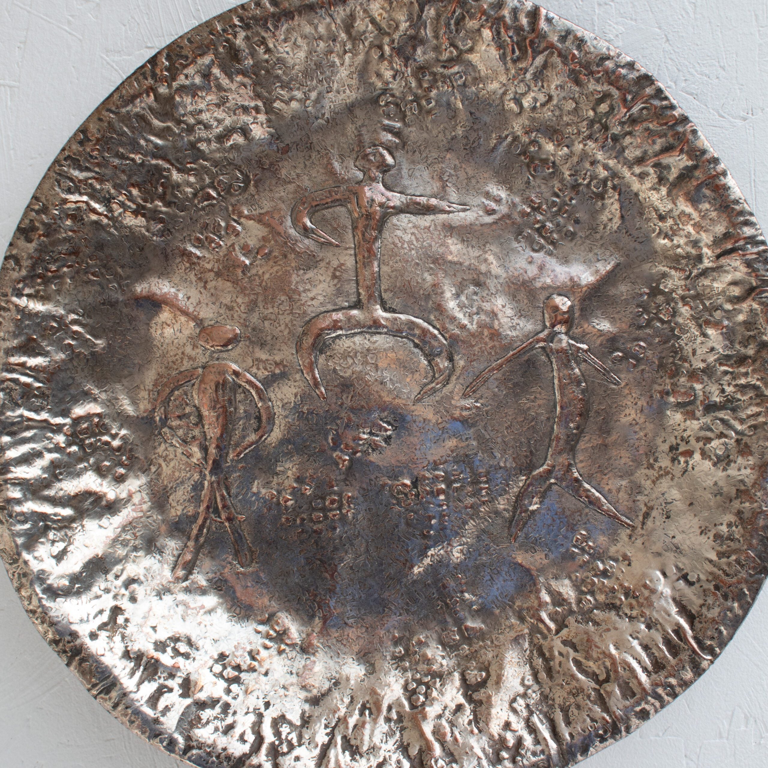 Bragalini Hammered Metal Wall Sculpture — close-up