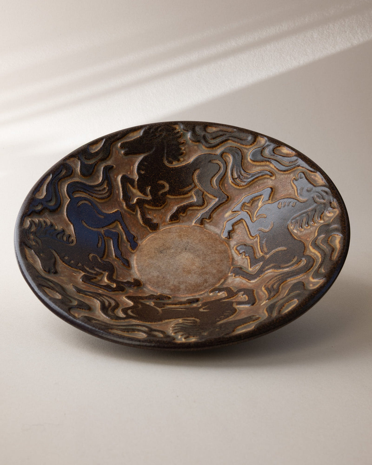 Marianne Starck for Michael Andersen & Søn Stoneware Bowl with Galloping Horses (c. 1960s) by Trove Paris
