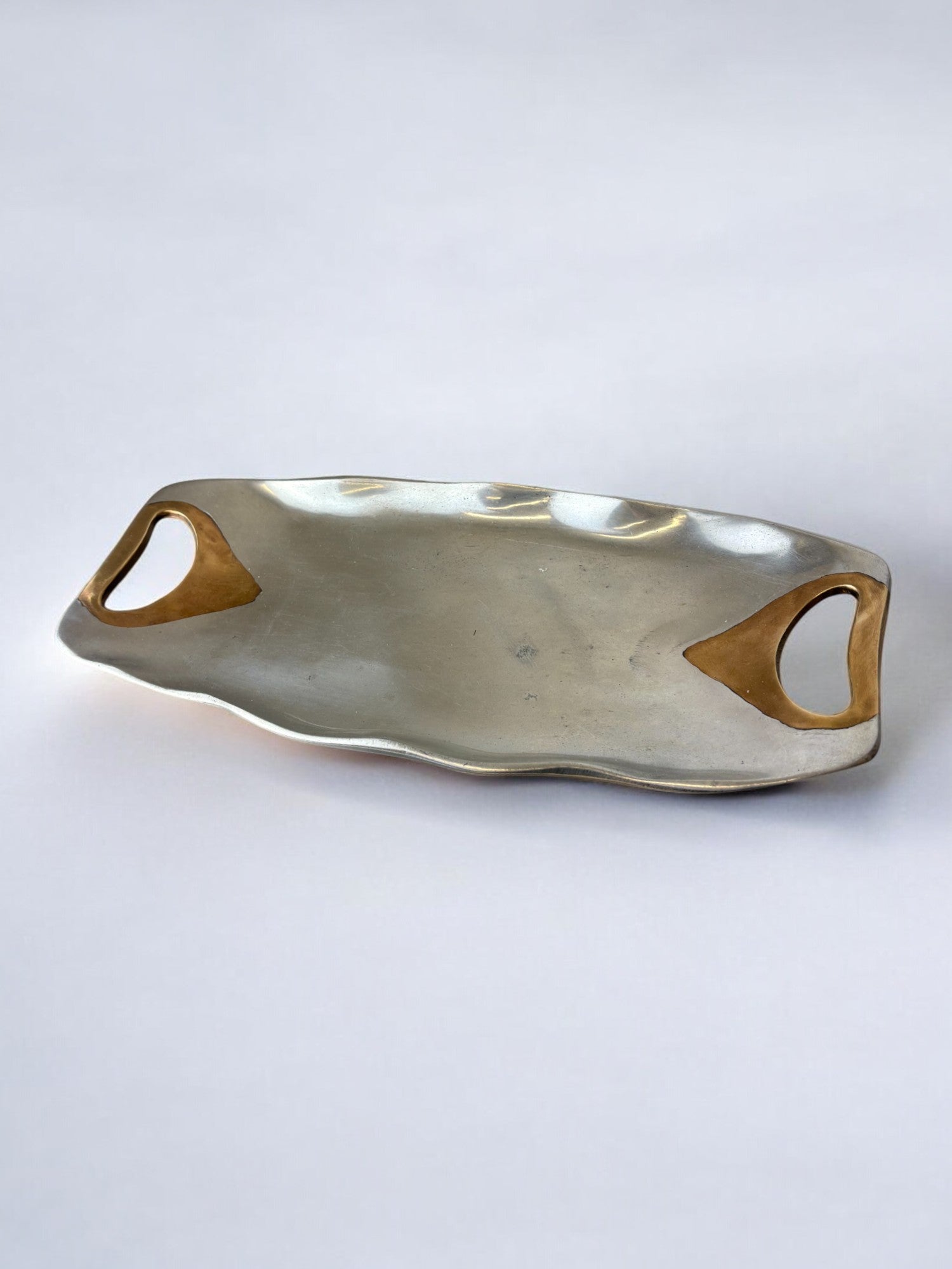 Brutalist Centerpiece by Ardisur, Bronze & Aluminium, Spain, 1970's — side angle showing wavy metal surface