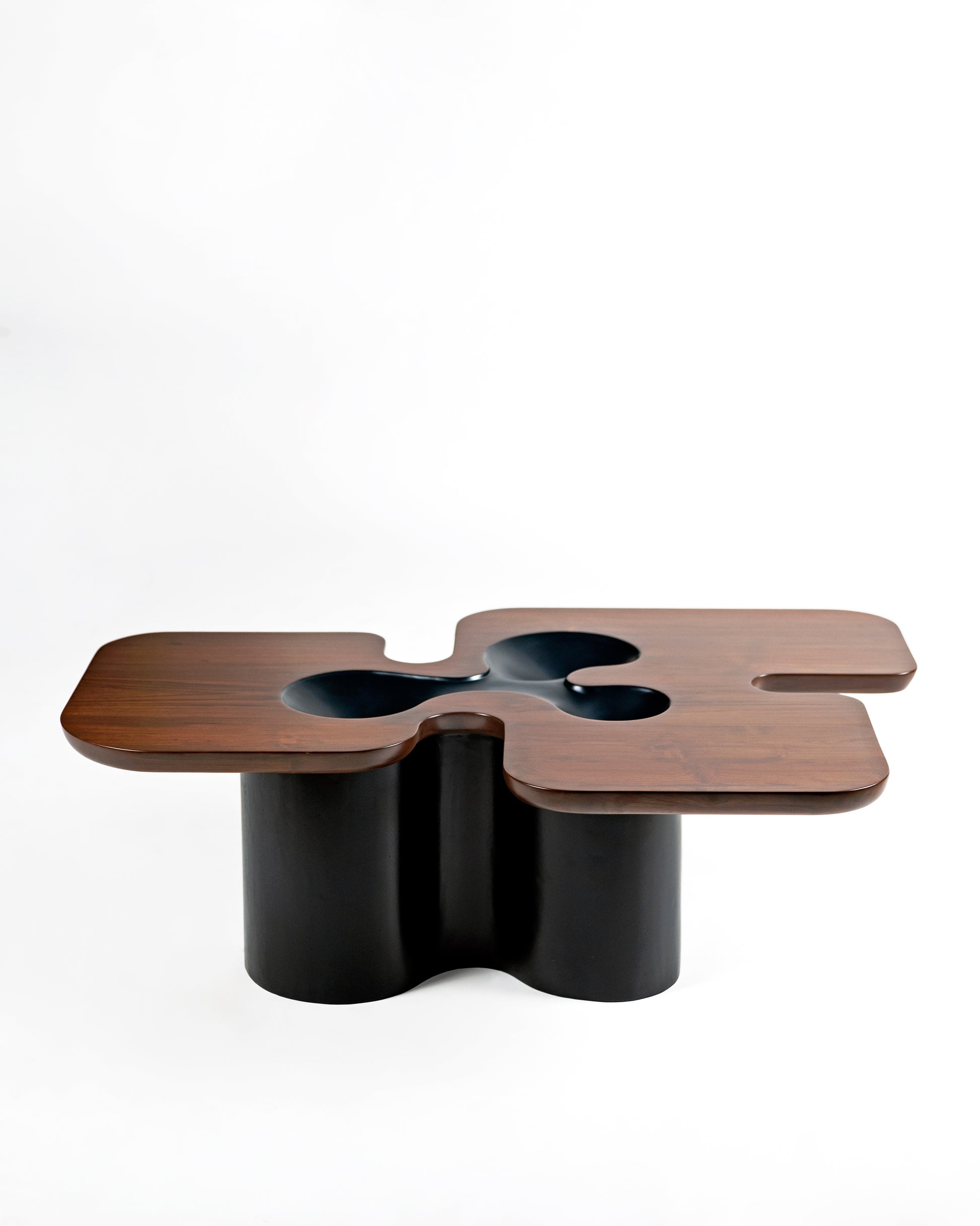 Canyon Centre Table by Studio Indigene | The Oblist — handcrafted wood and black base