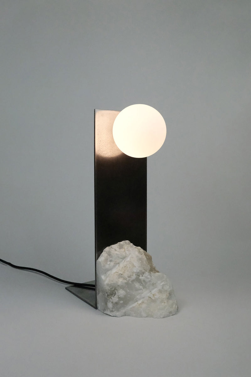 Himalaya Lunar table lamp with illuminated sphere and marble base
