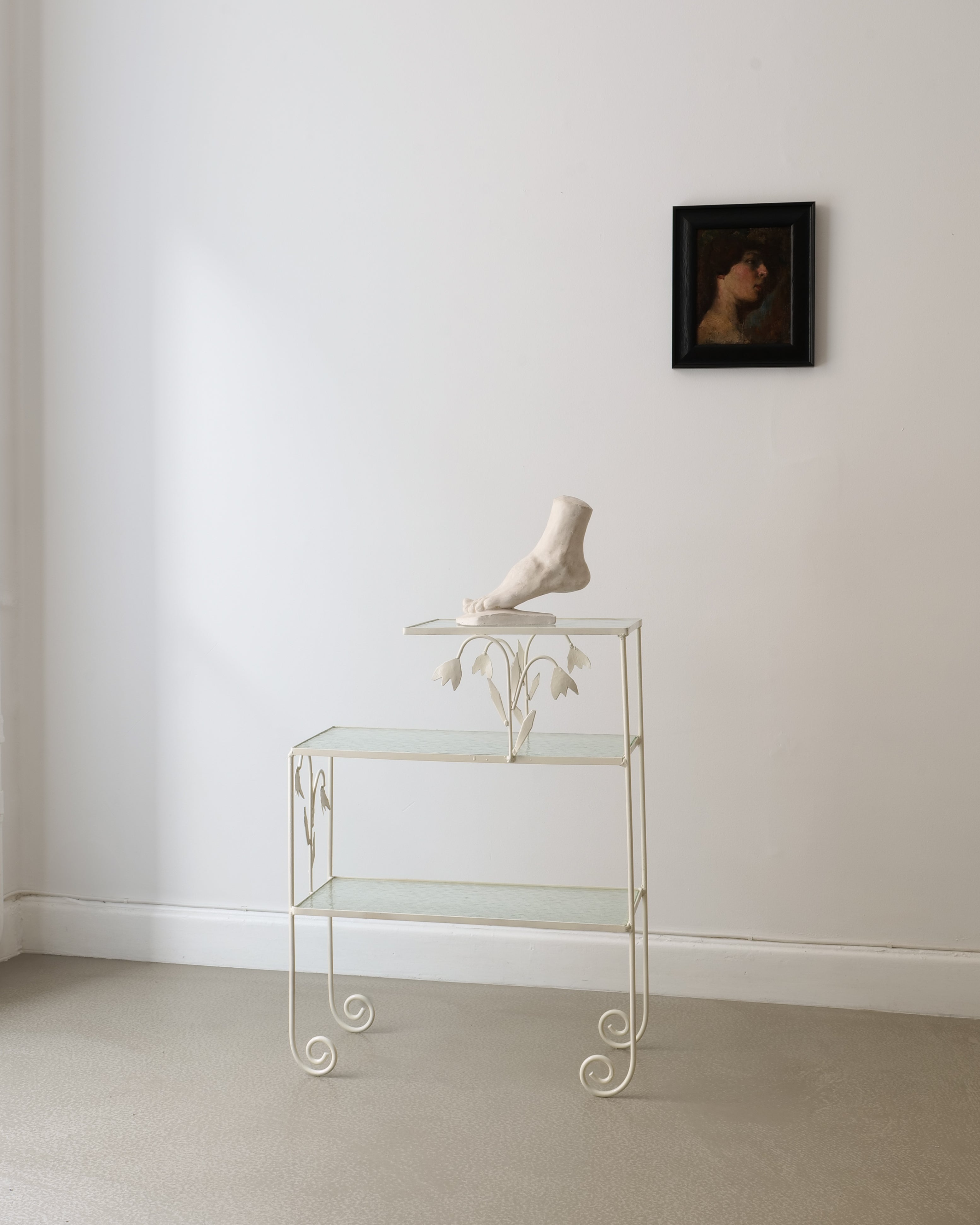 Tiered Metal Side Table Sweden 1940s