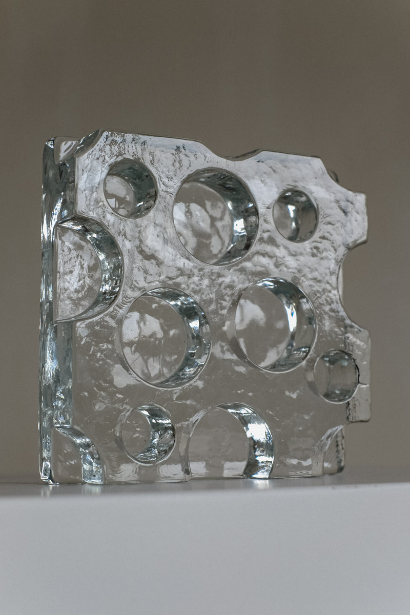 Glass Candle Holder — close-up of textured clear glass surface