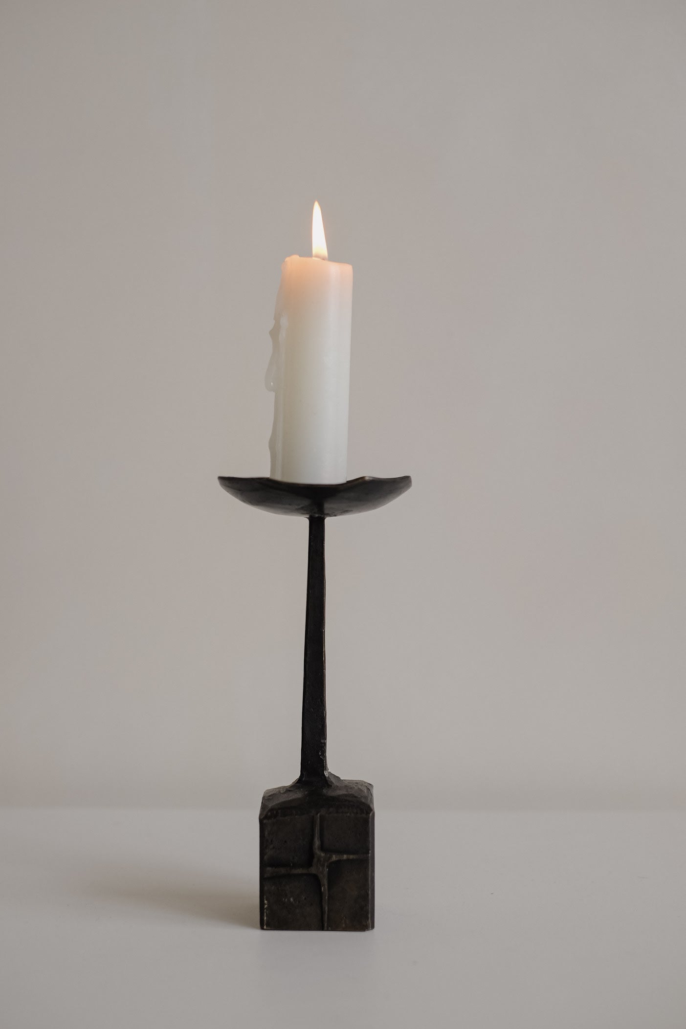 Vintage Brutalist Candle Holder — detail view