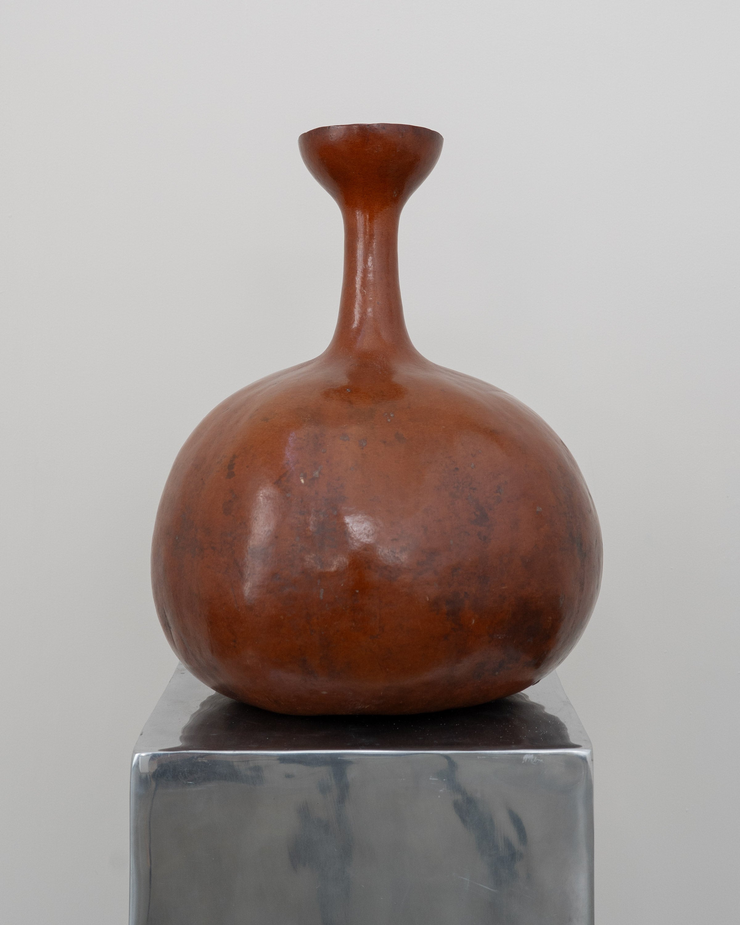 Vintage Sculptural Tutsi Gourd Vessel Vase Sculpture — side angle