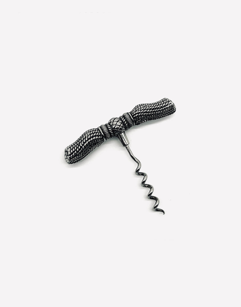 Vintage silver-plated corkscrew with decorative tassel handle