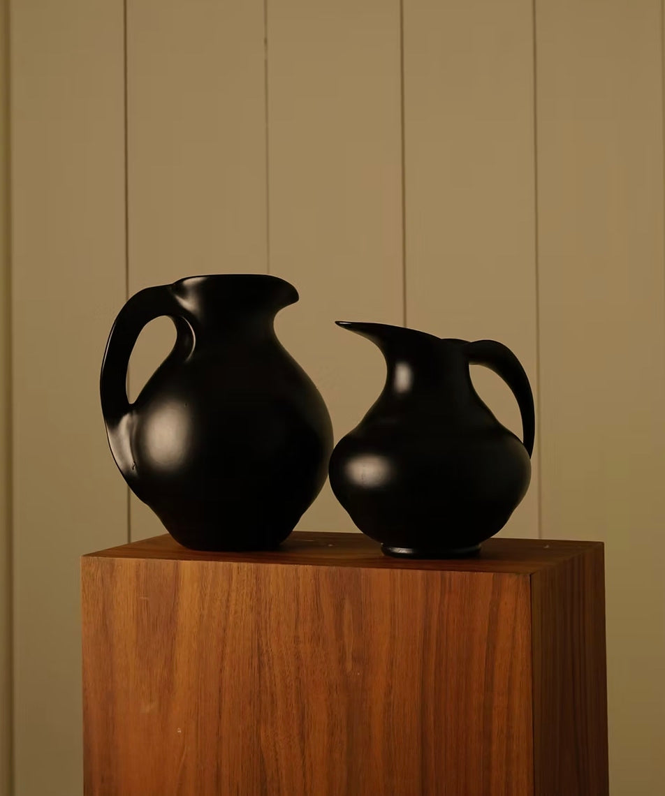 Ebony Pitcher Pair — detail view