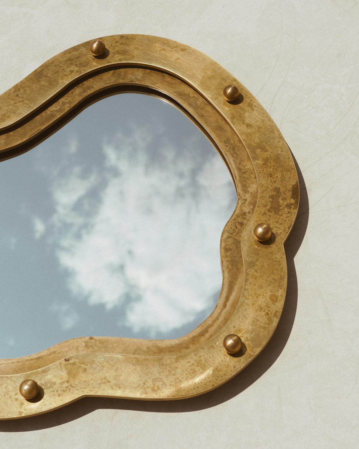 Organic  Postmodern Brass Mirror - Large — additional view