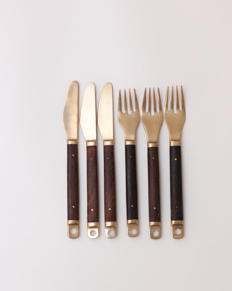 Cutlery Set by Boga Avante Shop | The Oblist — brass and wood design