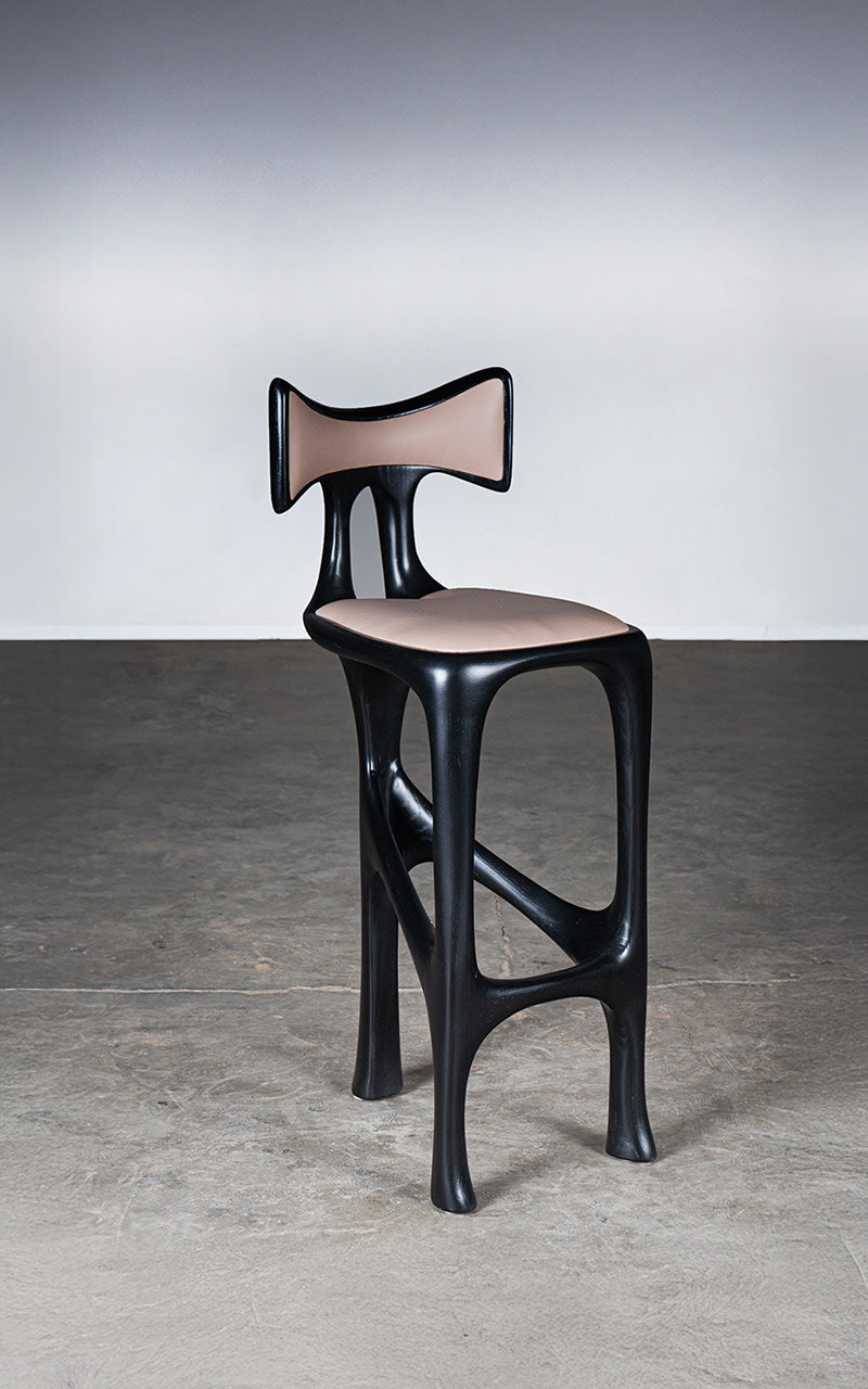Tripa Stool in Ebony stain on Ash Wood by Amorph | The Oblist — modern ash wood design