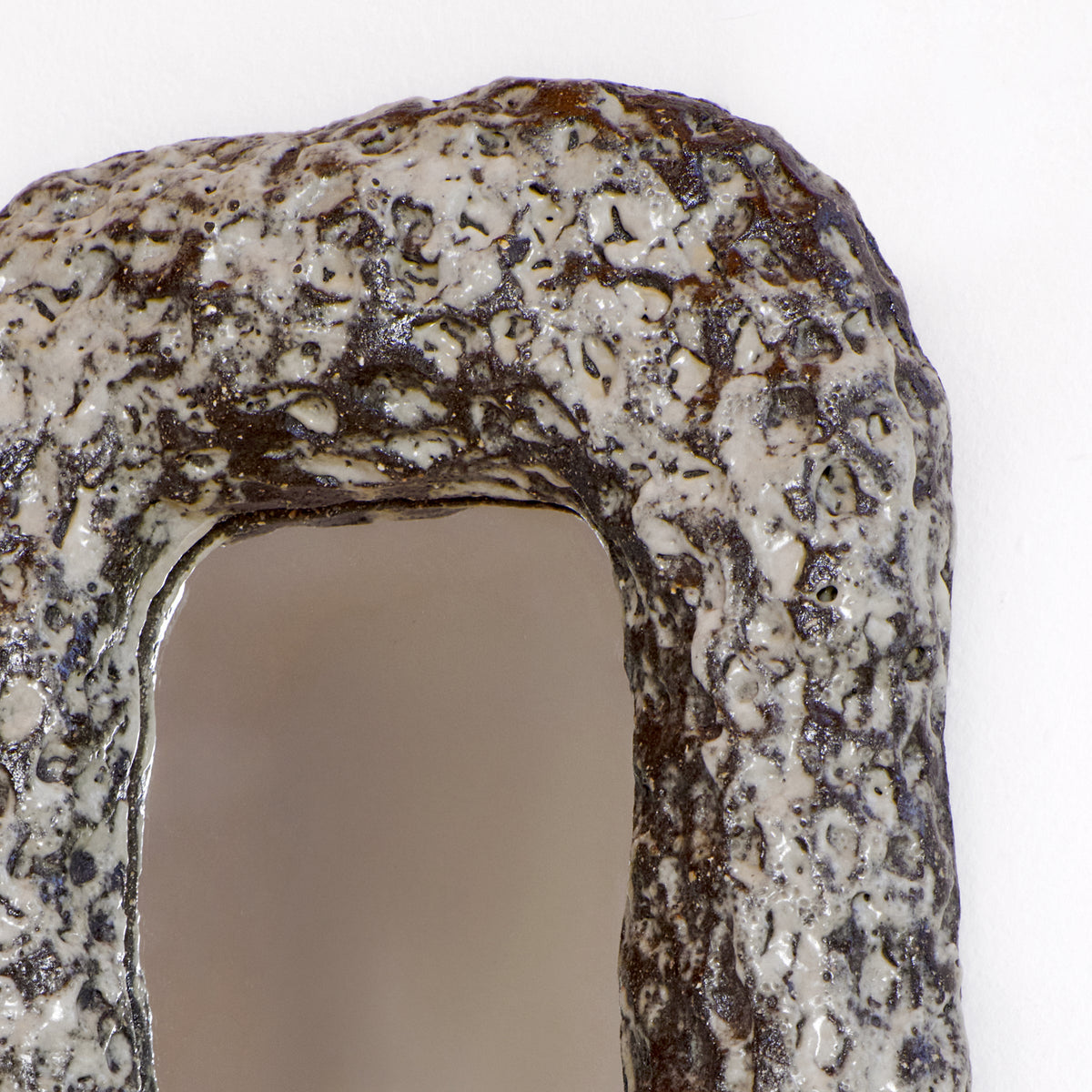 Massa - artisanal ceramic mirror — side angle