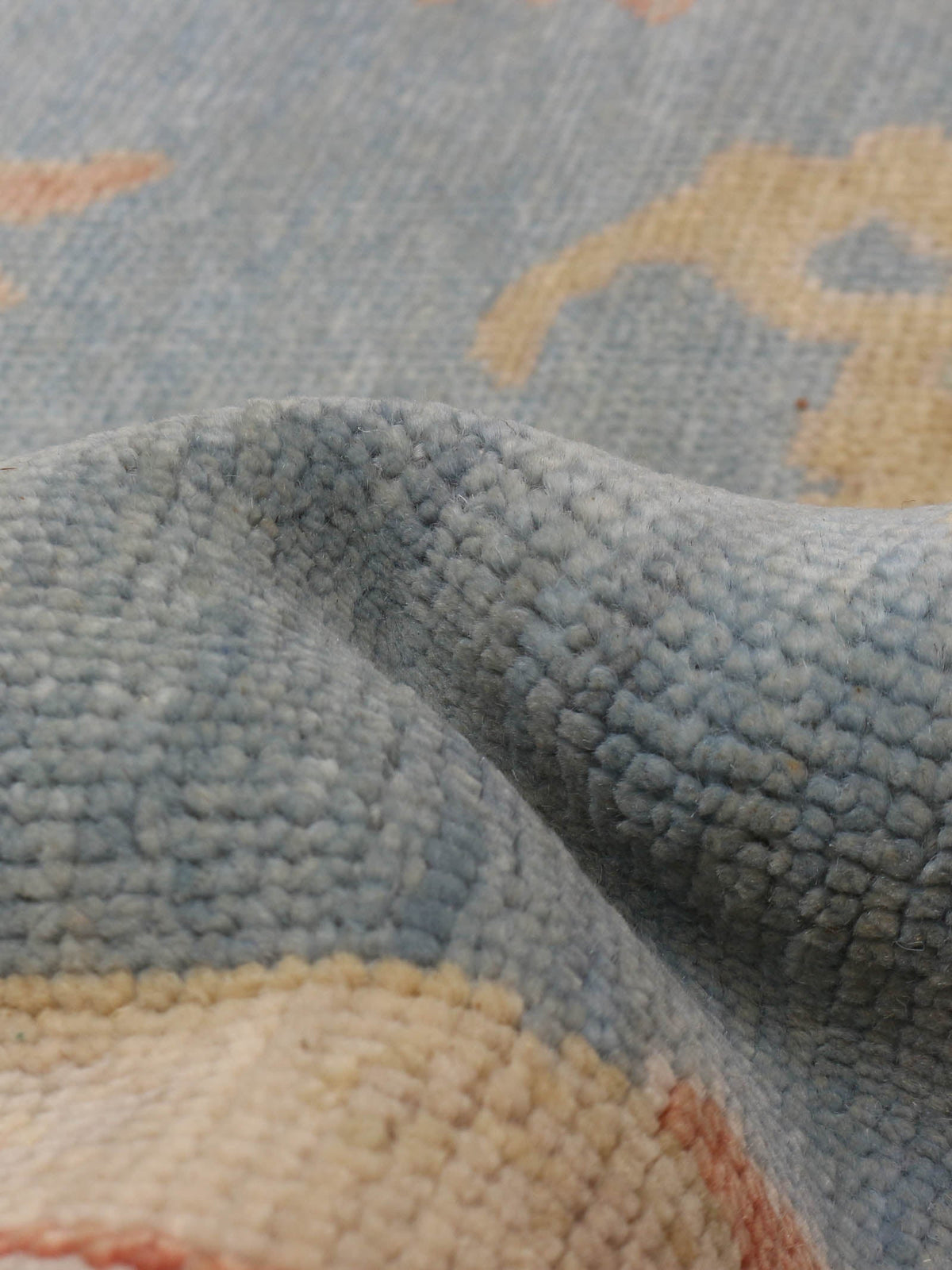 oushak rug in wedgewood 241 x 310 cm — detail view