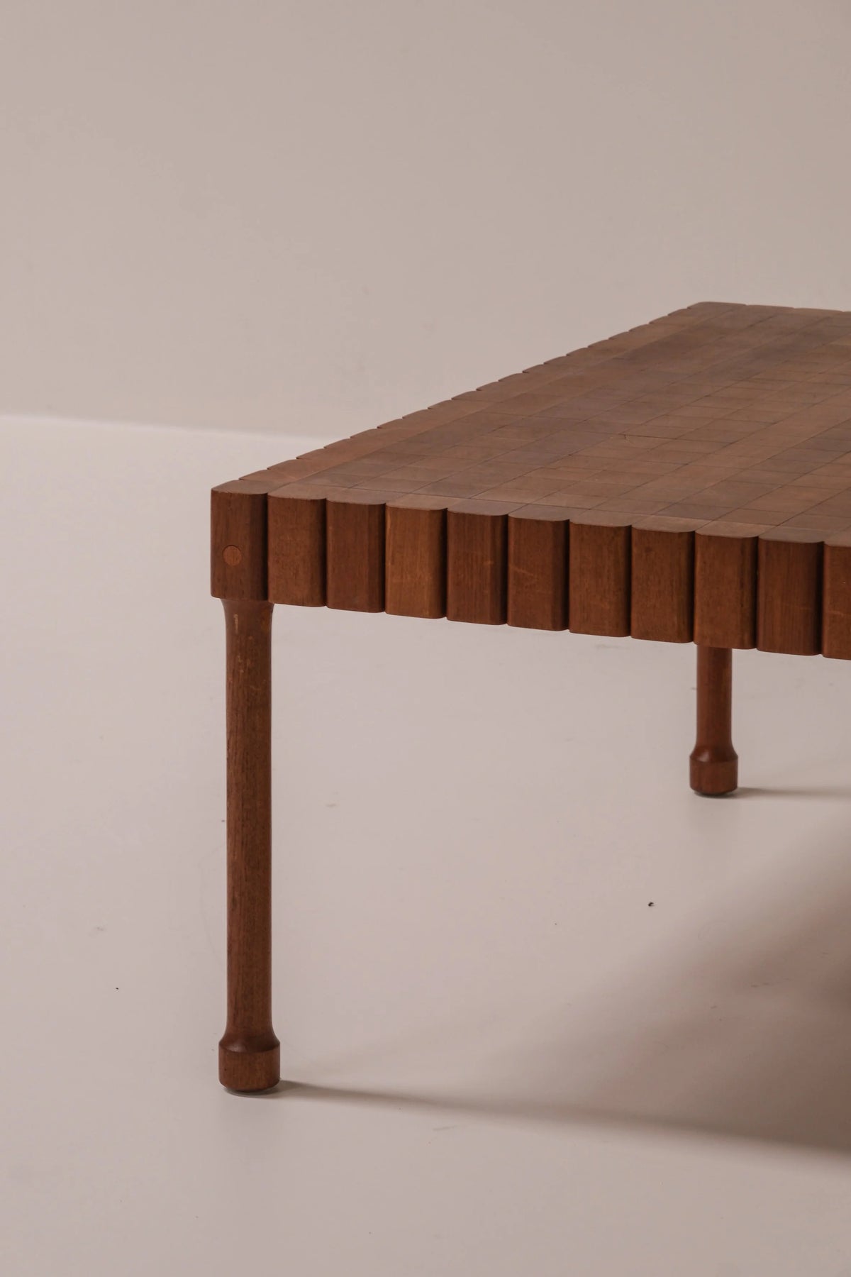 Unique Solid Wood Coffee Table, circa 1960s–1970s — close-up