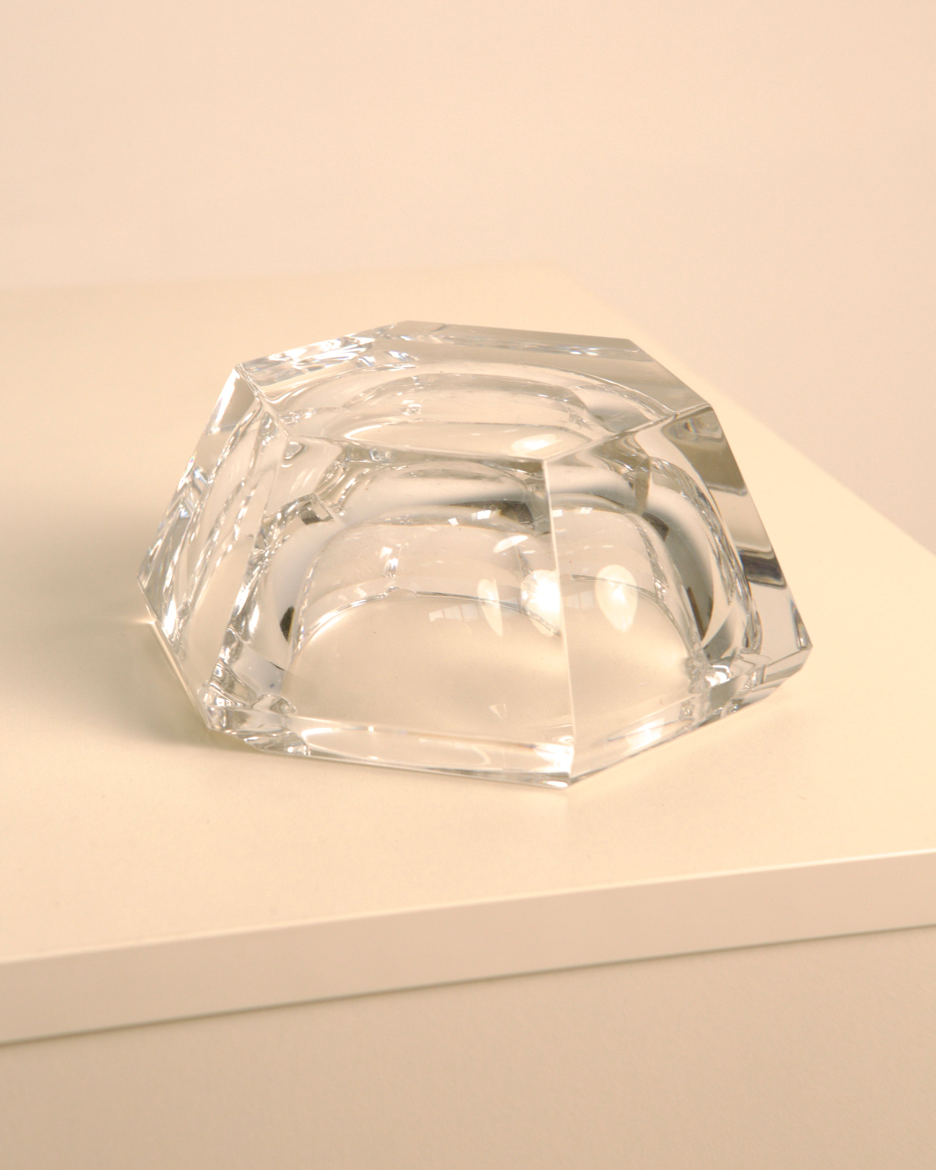 Cendrier en cristal italien "Diamant" des années 60