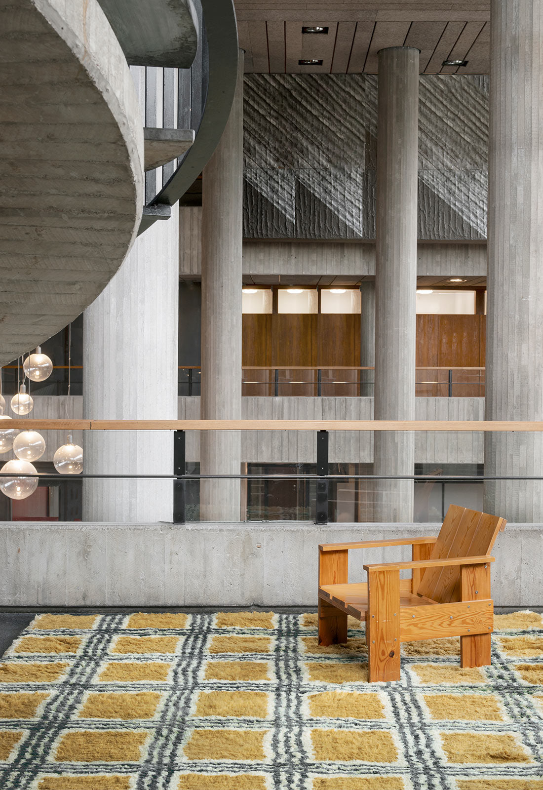 Evelina Kroon 'Shaggy' Handwoven Rug in New Zealand Wool, Pergola — close-up